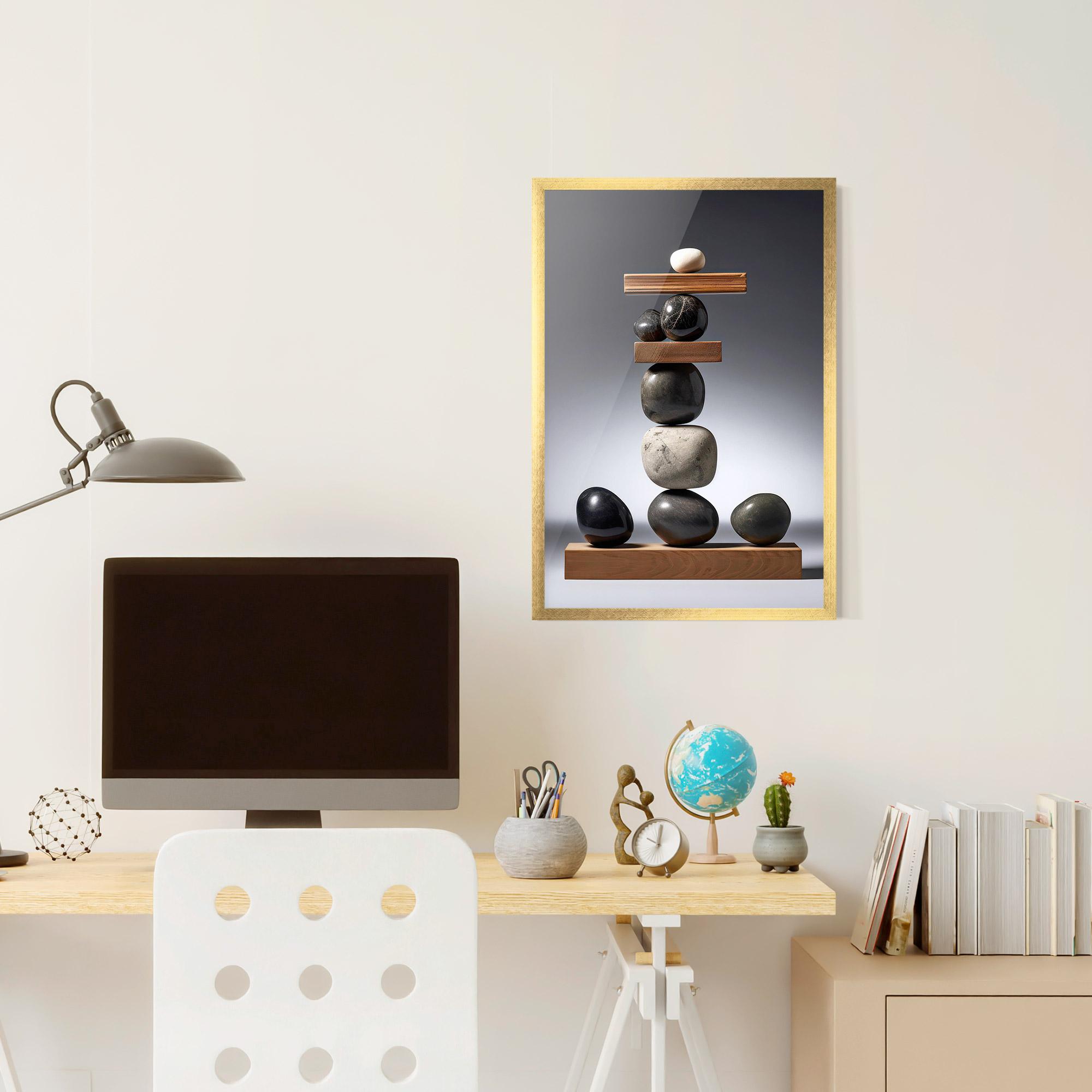Gerahmte Poster Zen Stones mockup 6