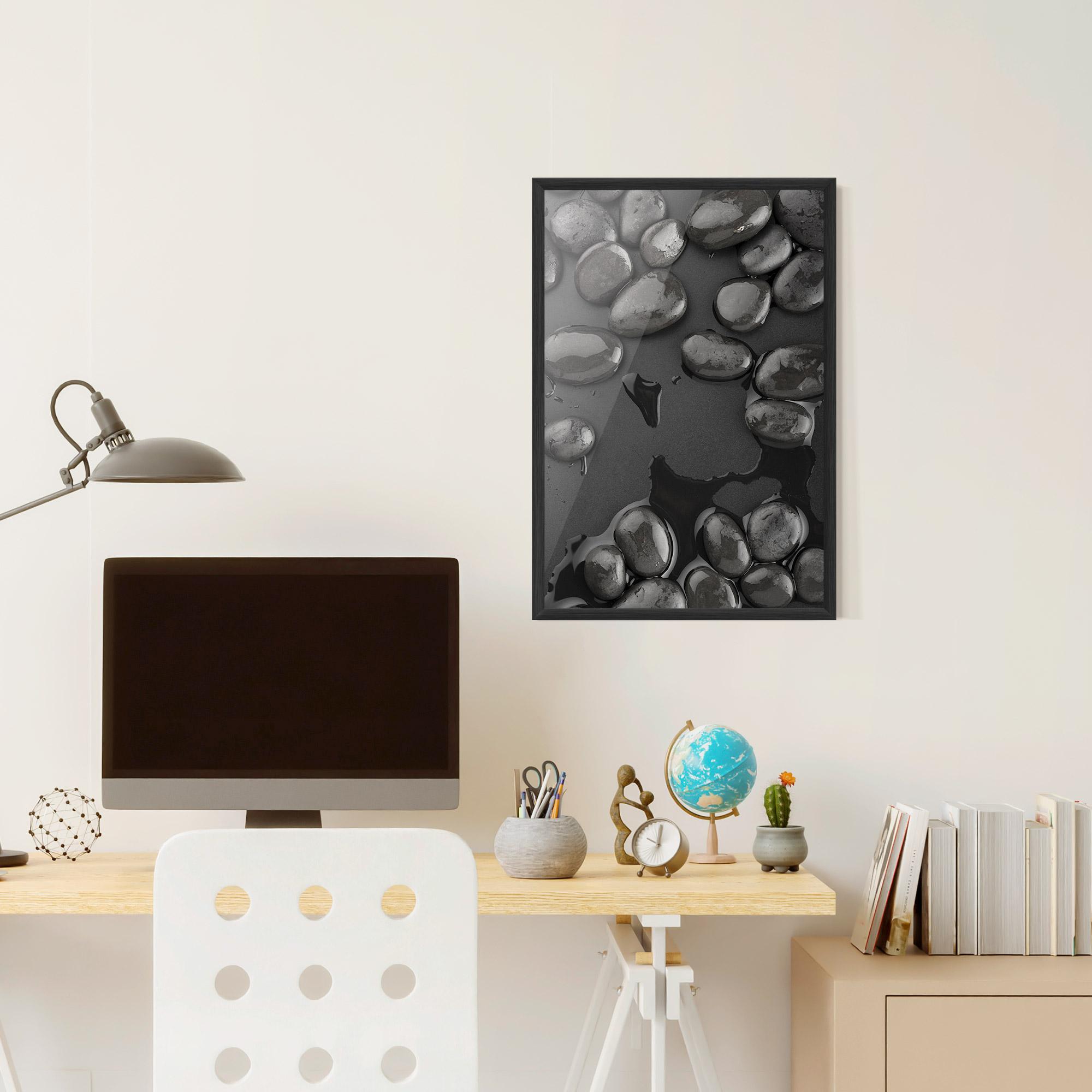 Gerahmte Poster Grey Shiny Stones mockup 6