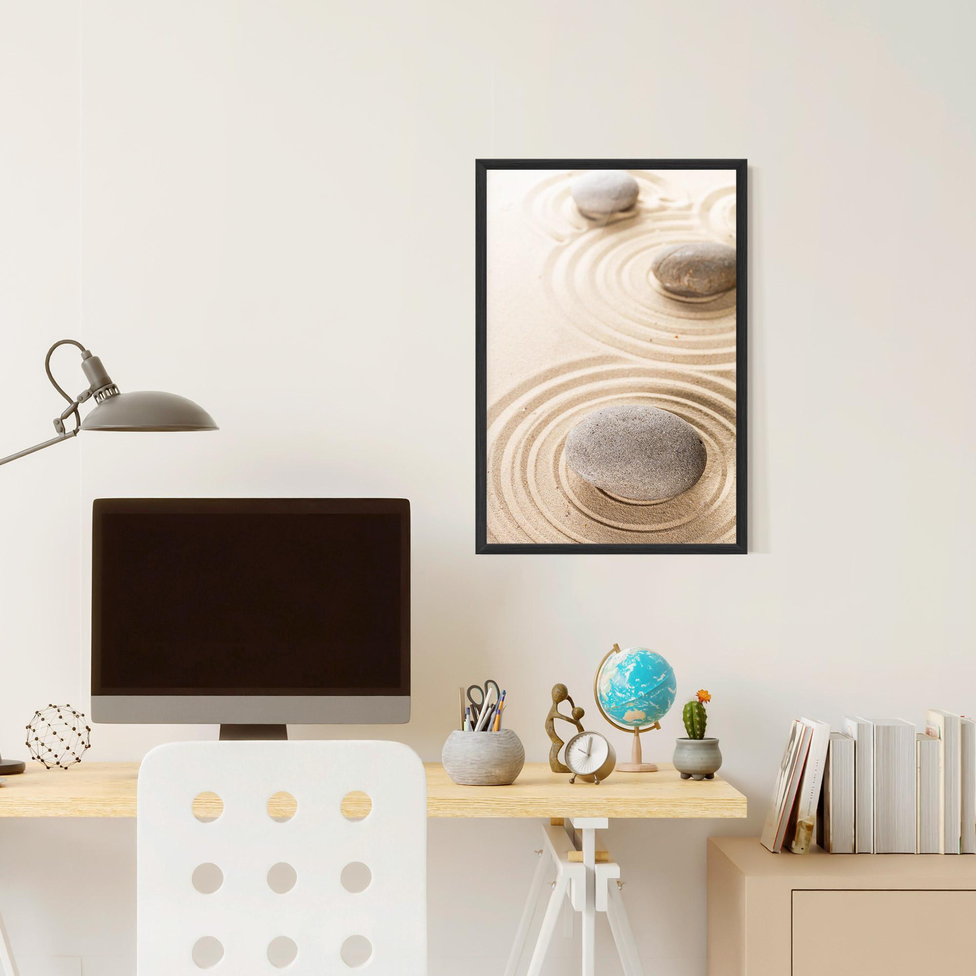 Gerahmte Poster Meditation Cream Stone mockup 6