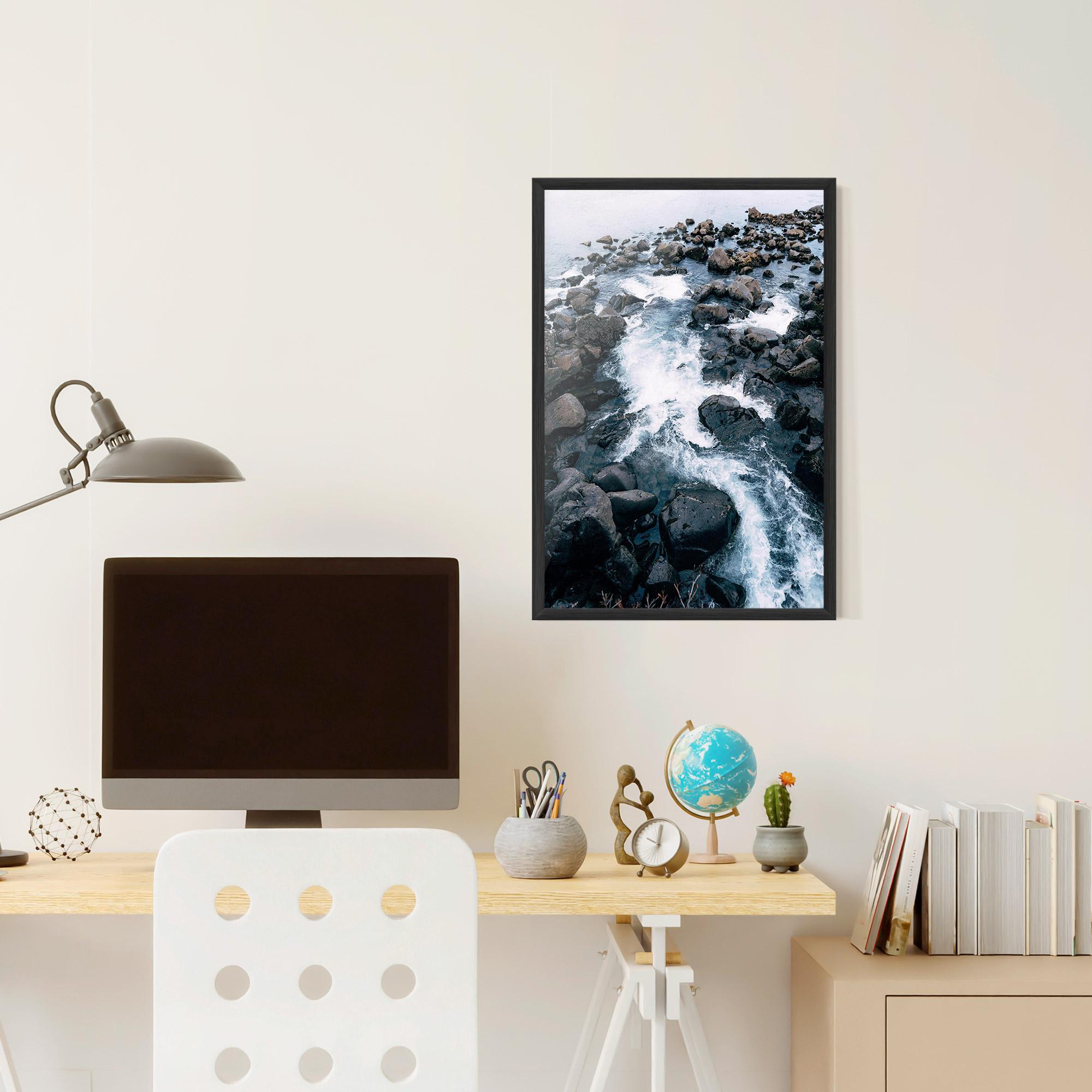 Gerahmte Poster Mountain River Rock mockup 6