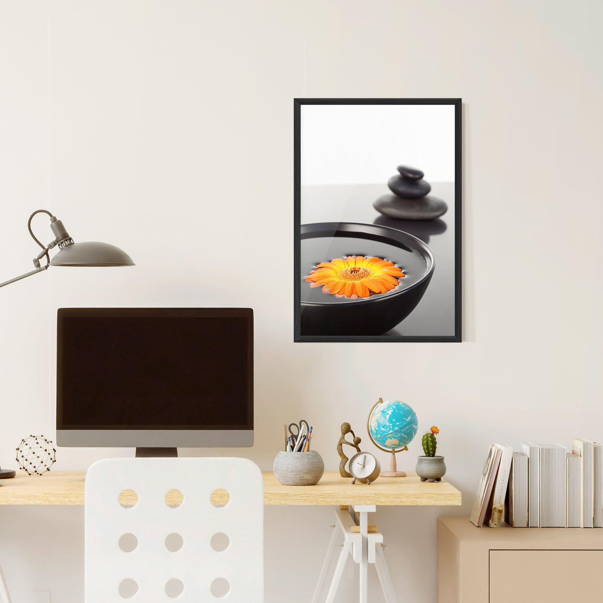 Stone Orange Flower mockup 6