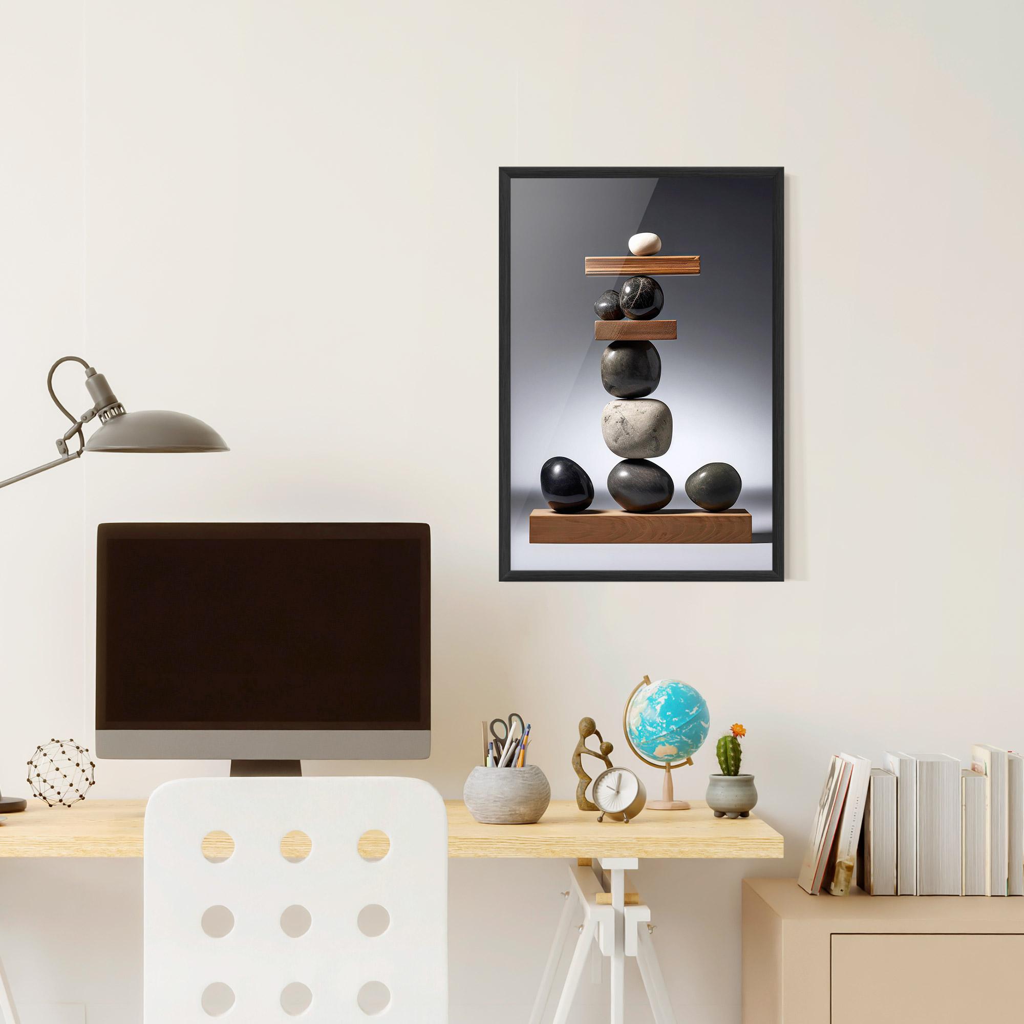 Gerahmte Poster Zen Stones mockup 6