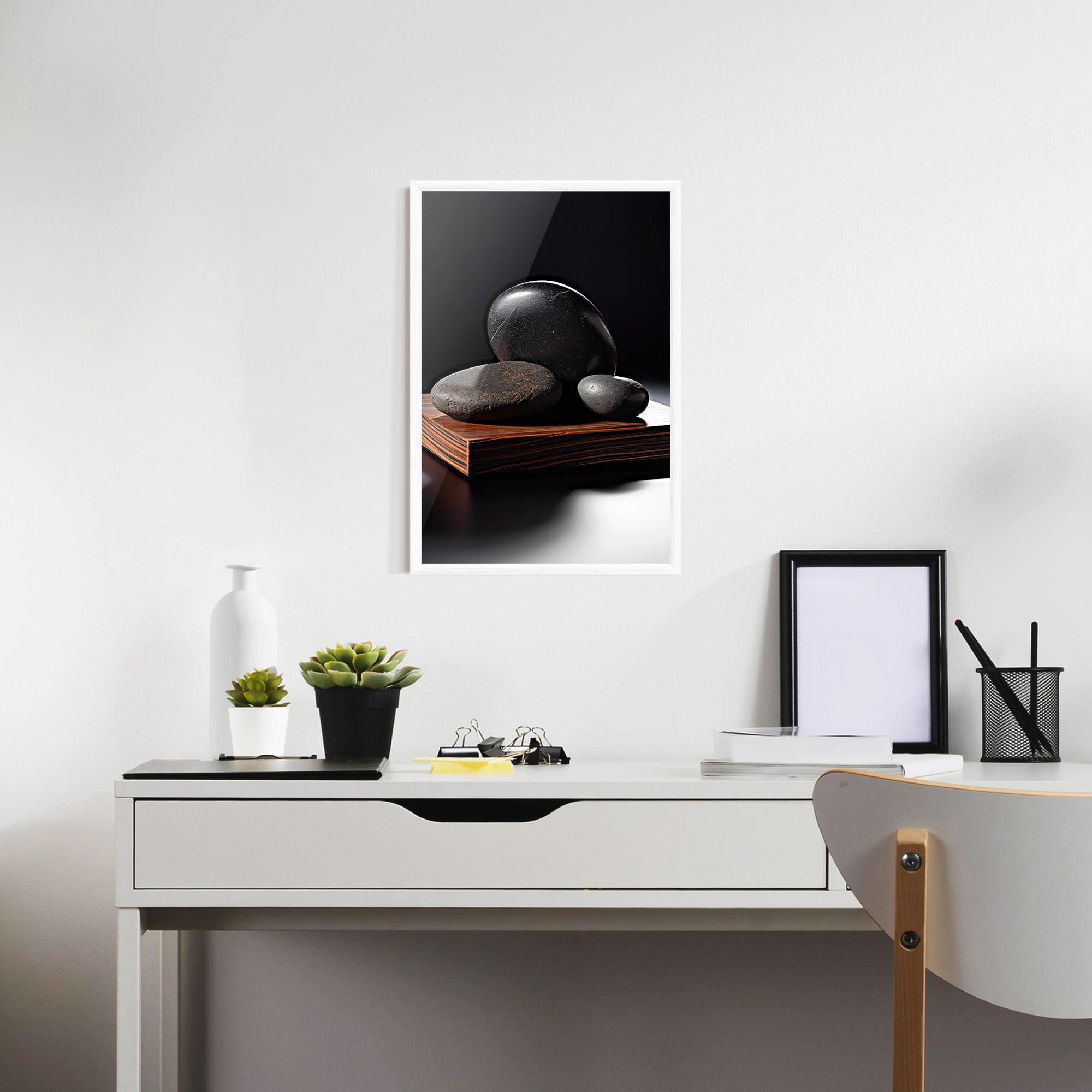 Gerahmte Poster Black Zen Stones mockup 7