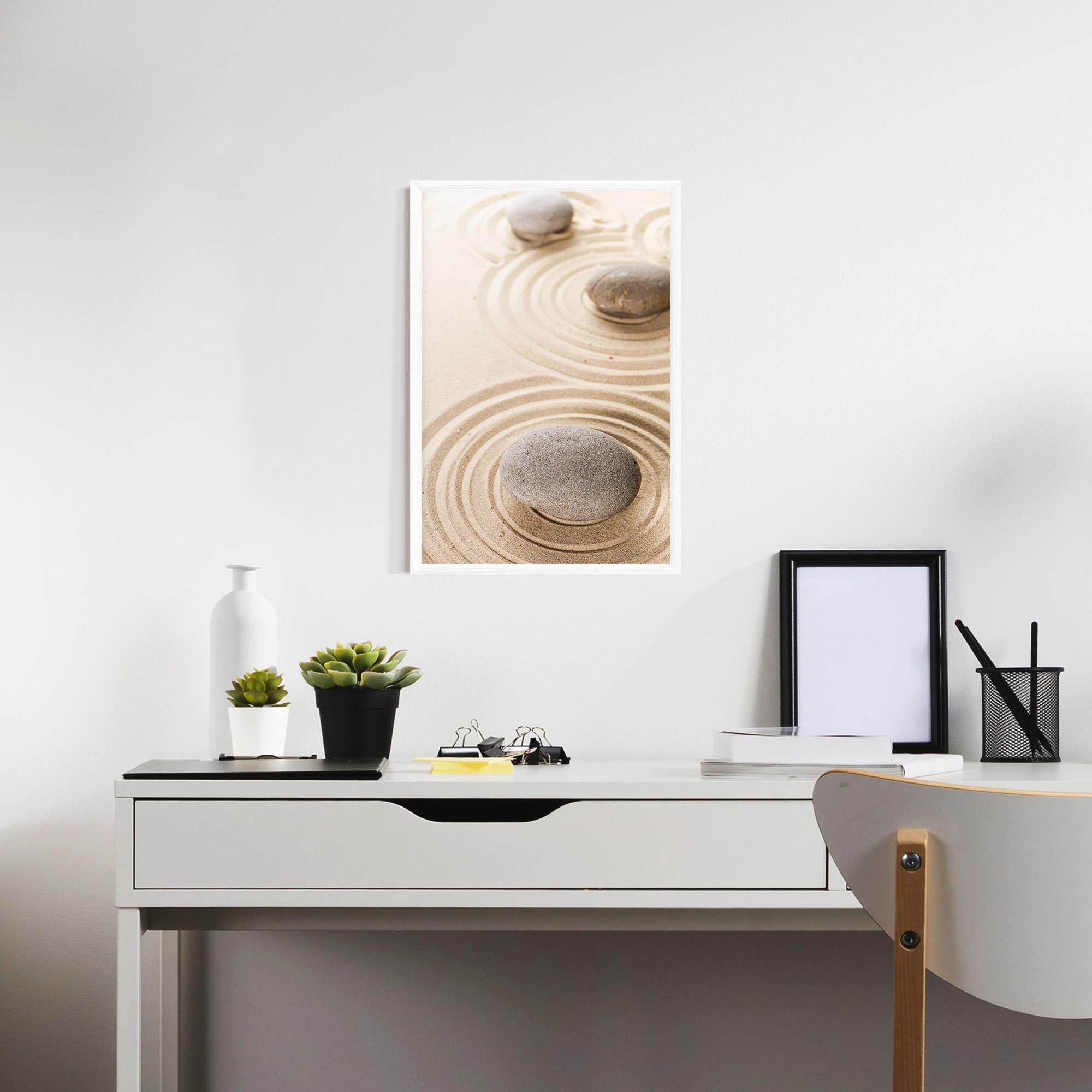 Gerahmte Poster Meditation Cream Stone mockup 7