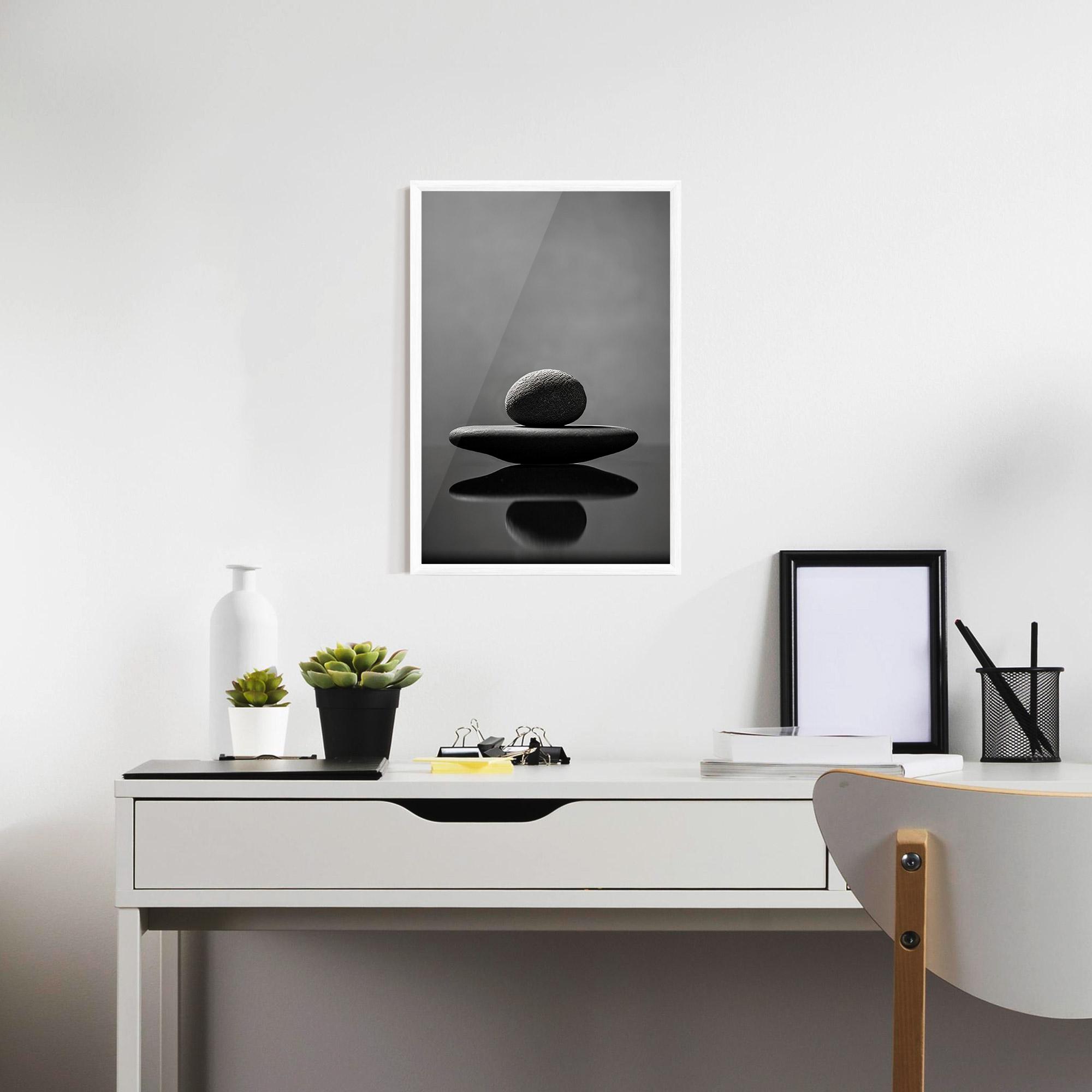 Gerahmte Poster Minimalistic Zen Stone mockup 7