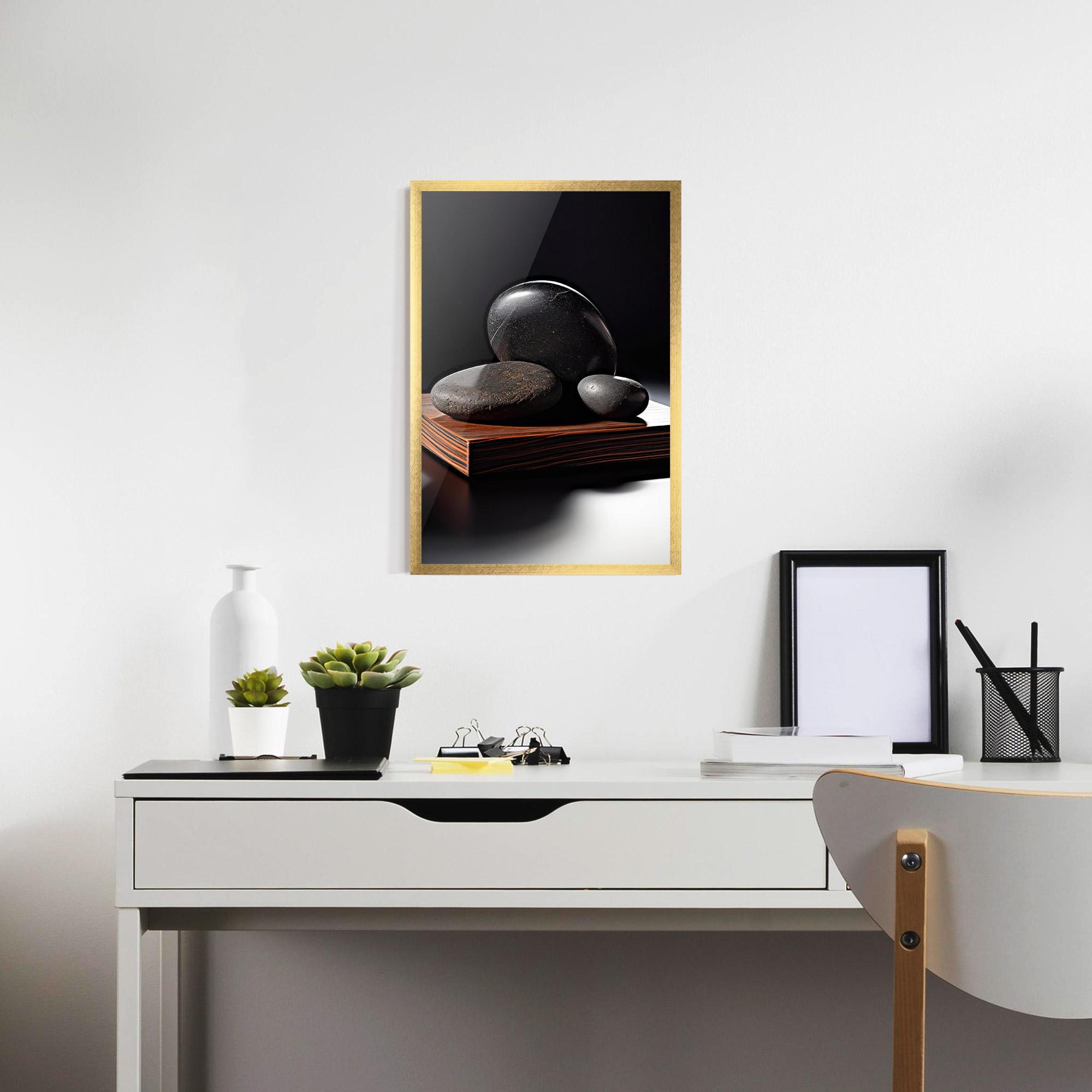 Gerahmte Poster Black Zen Stones mockup 7