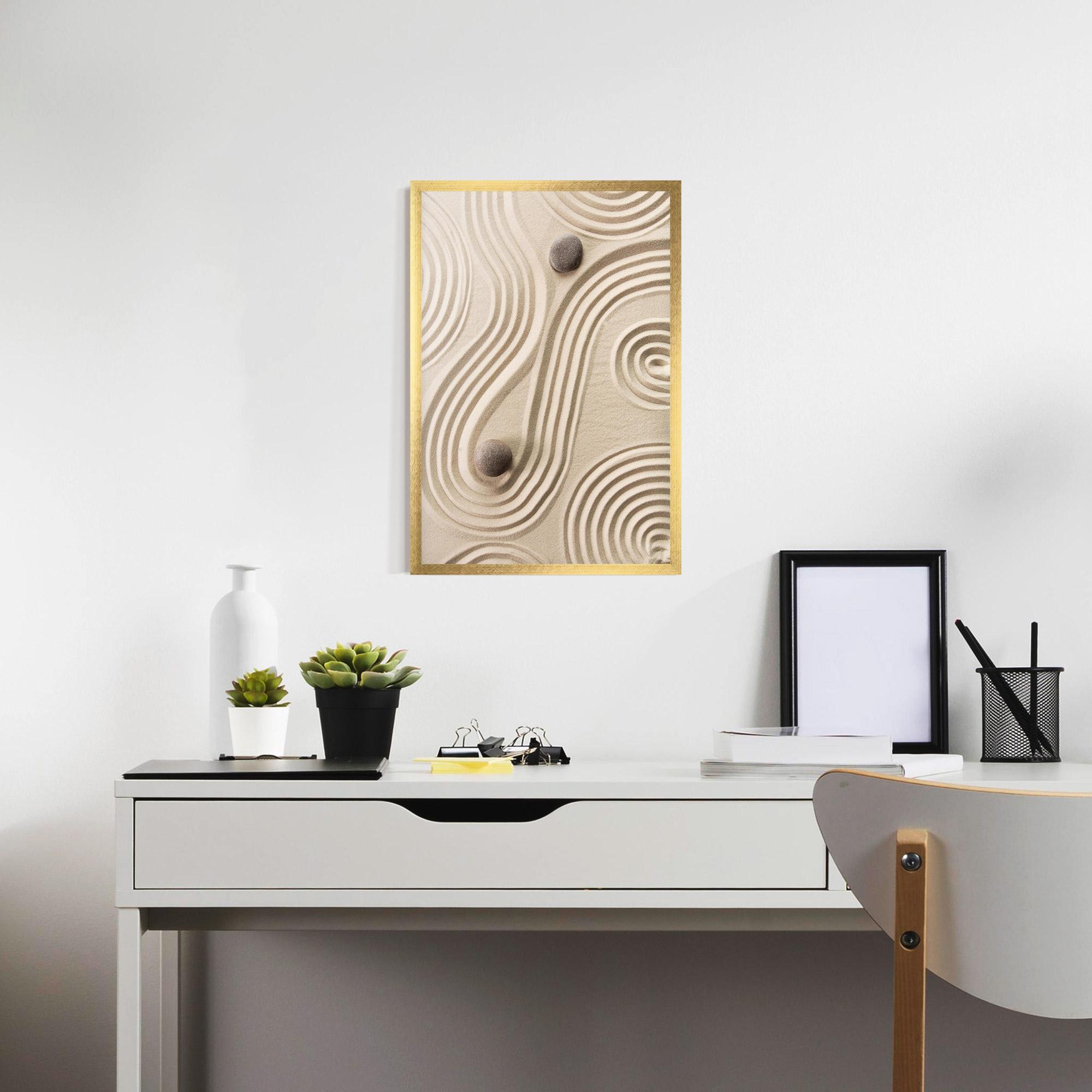 Gerahmte Poster Cream Zen Stones mockup 7