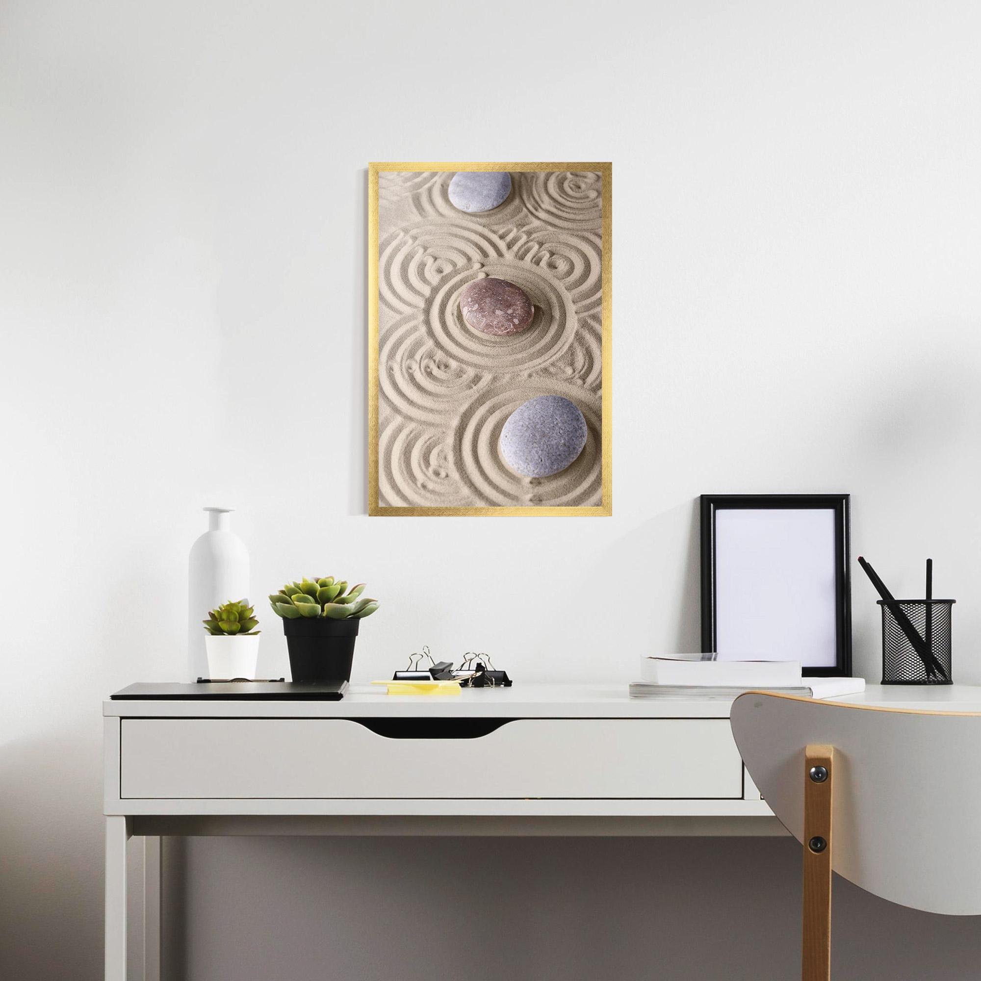 Gerahmte Poster Smooth Lines Stones mockup 7