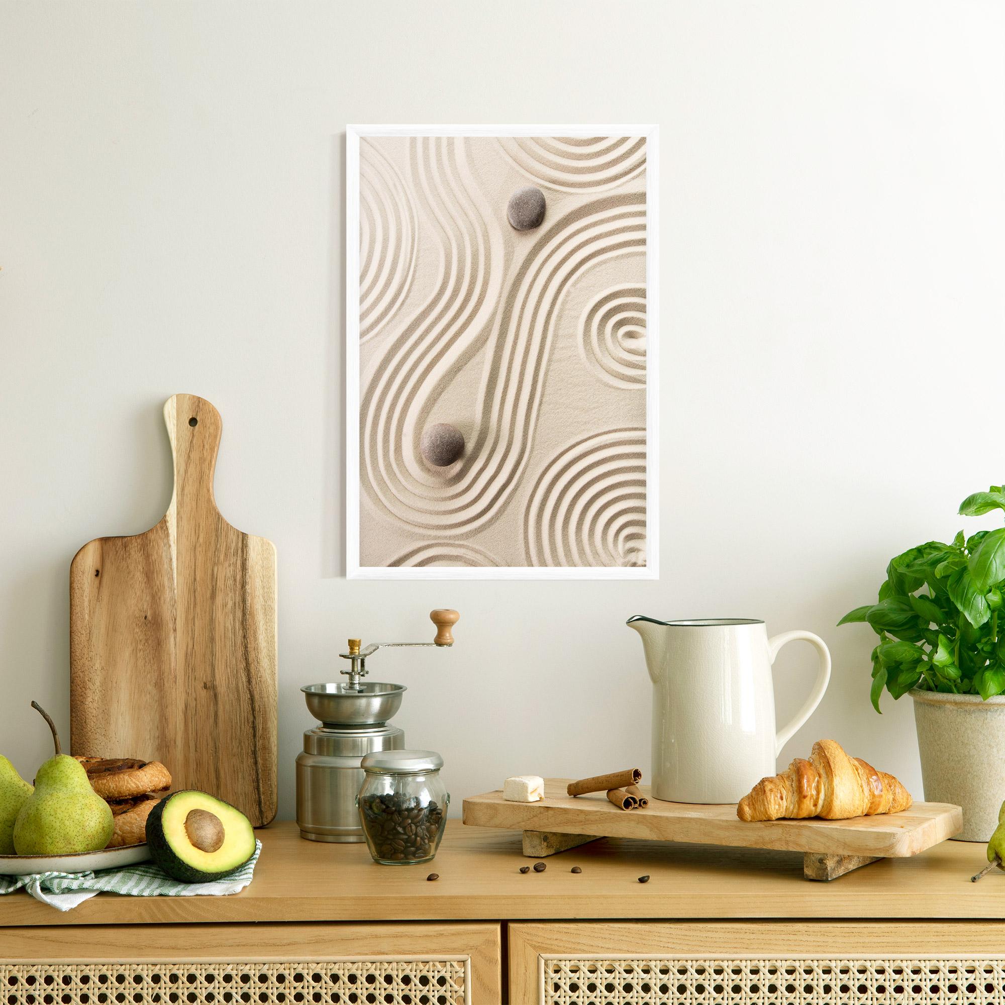 Gerahmte Poster Cream Zen Stones mockup 8