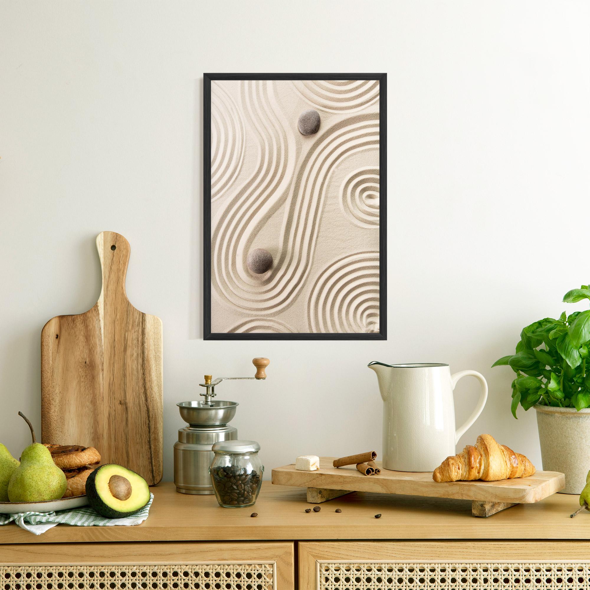 Gerahmte Poster Cream Zen Stones mockup 8