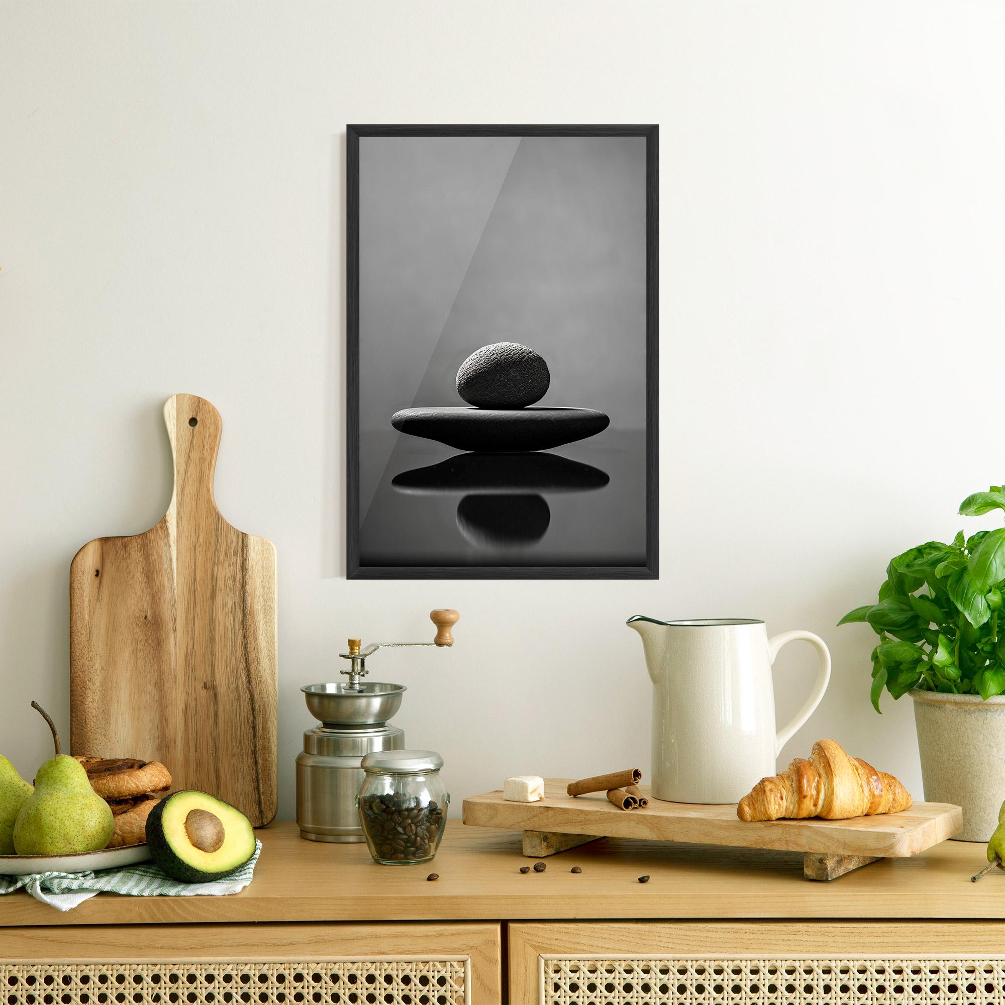 Gerahmte Poster Minimalistic Zen Stone mockup 8