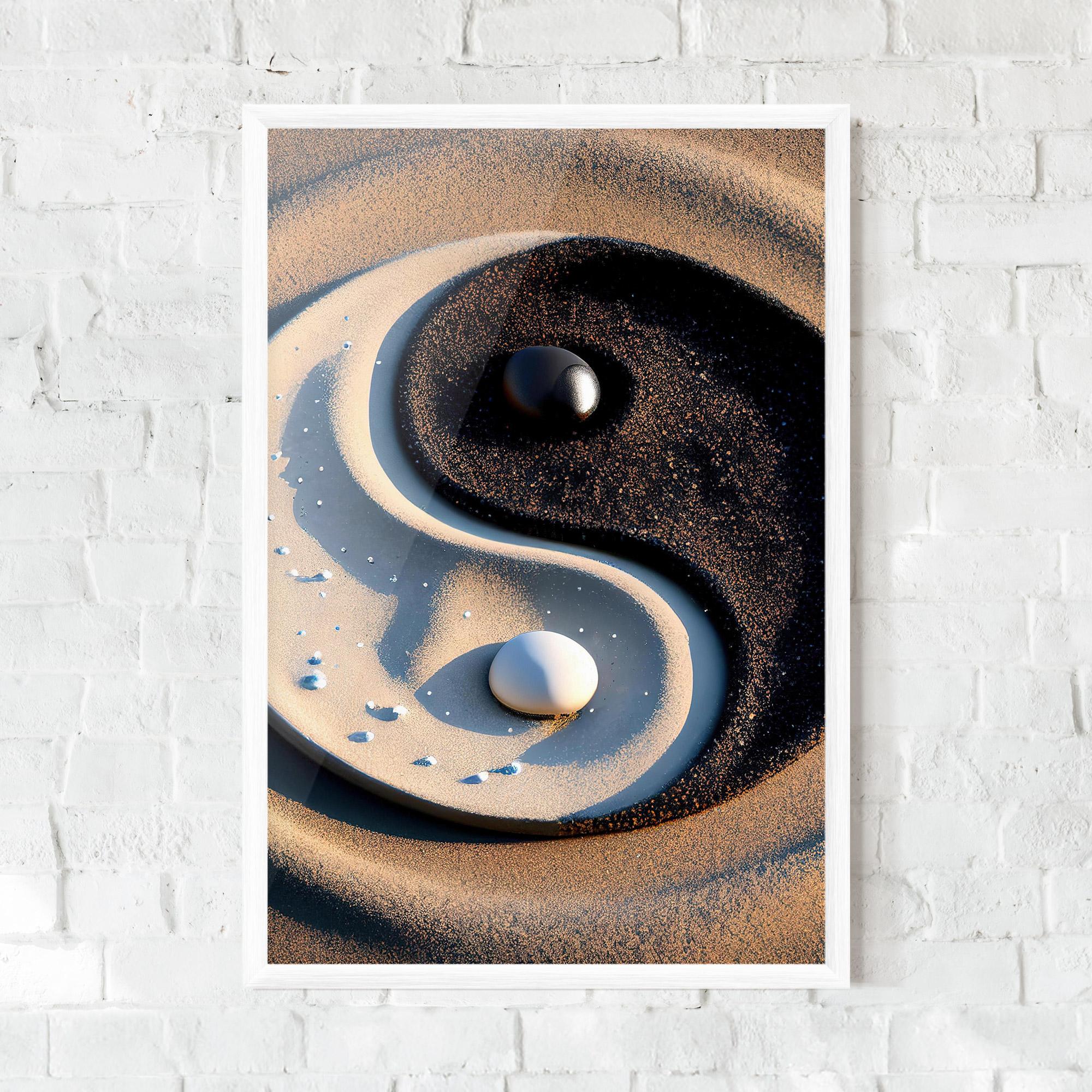 Gerahmte Poster Pretty Sand Yinyang mockup 0