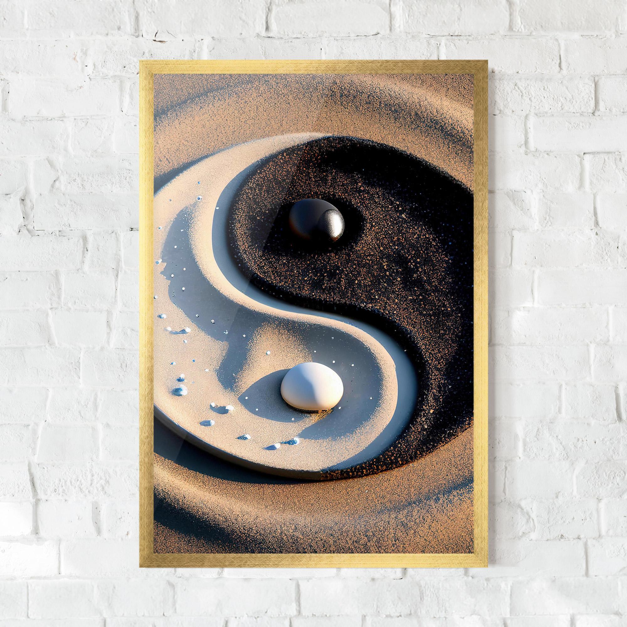 Gerahmte Poster Pretty Sand Yinyang mockup 0