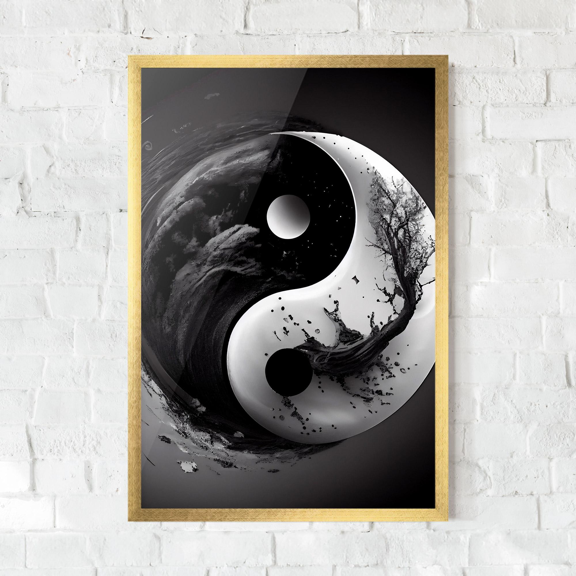 Gerahmte Poster Yinyangblack Smoke mockup 0