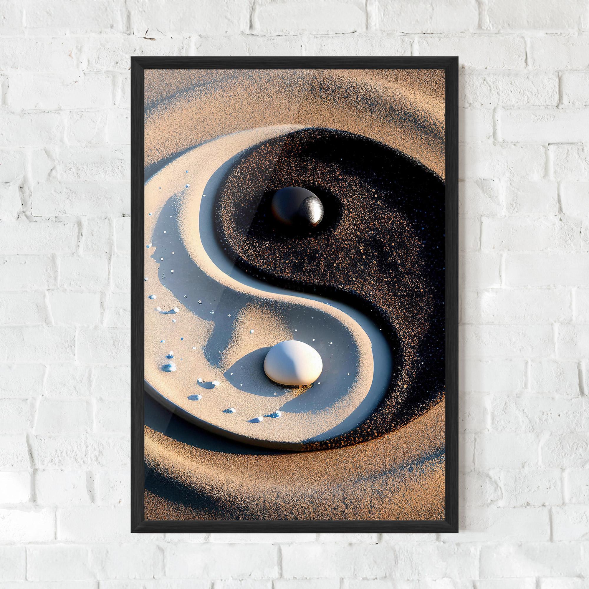 Gerahmte Poster Pretty Sand Yinyang mockup 0