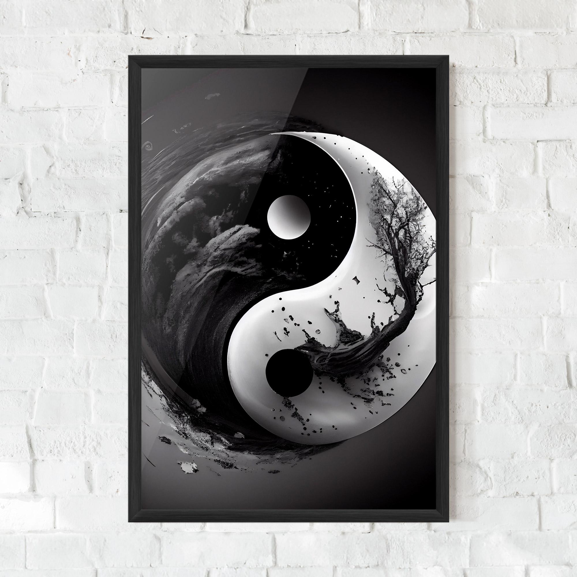 Gerahmte Poster Yinyangblack Smoke mockup 0