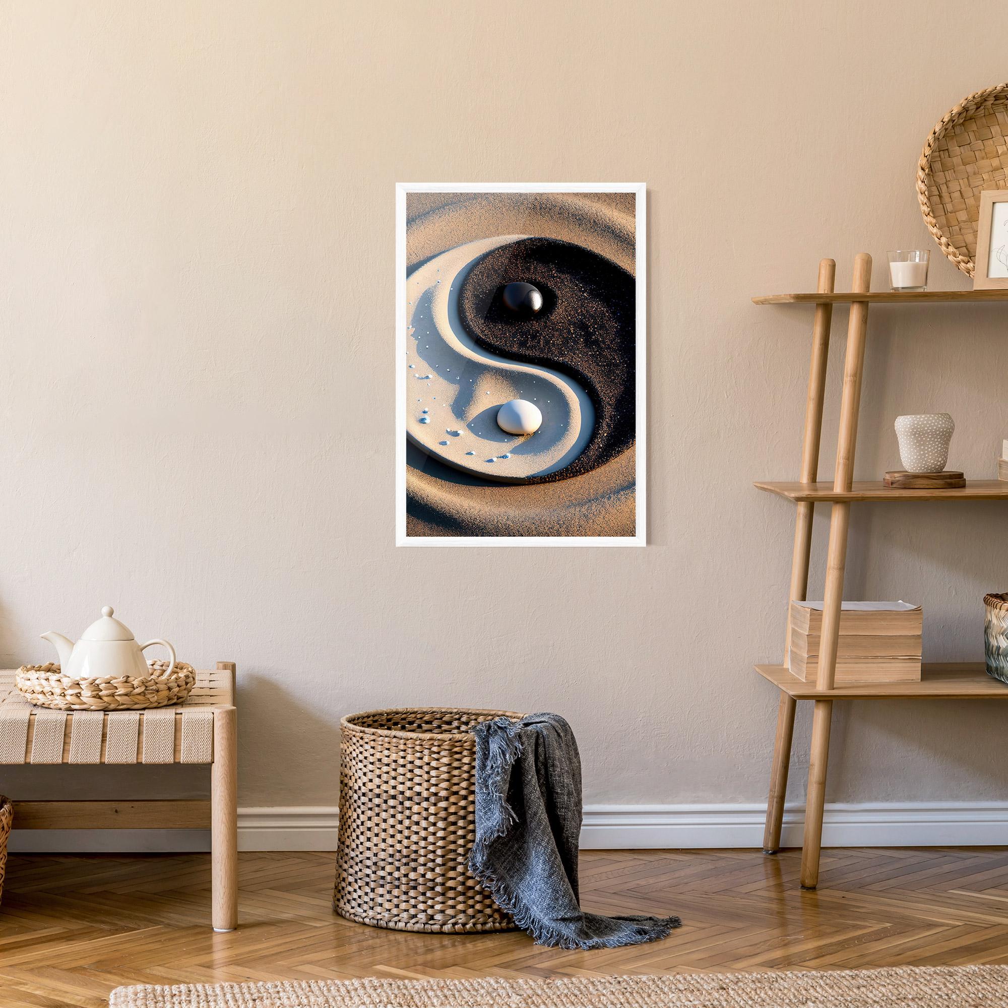 Gerahmte Poster Pretty Sand Yinyang mockup 9