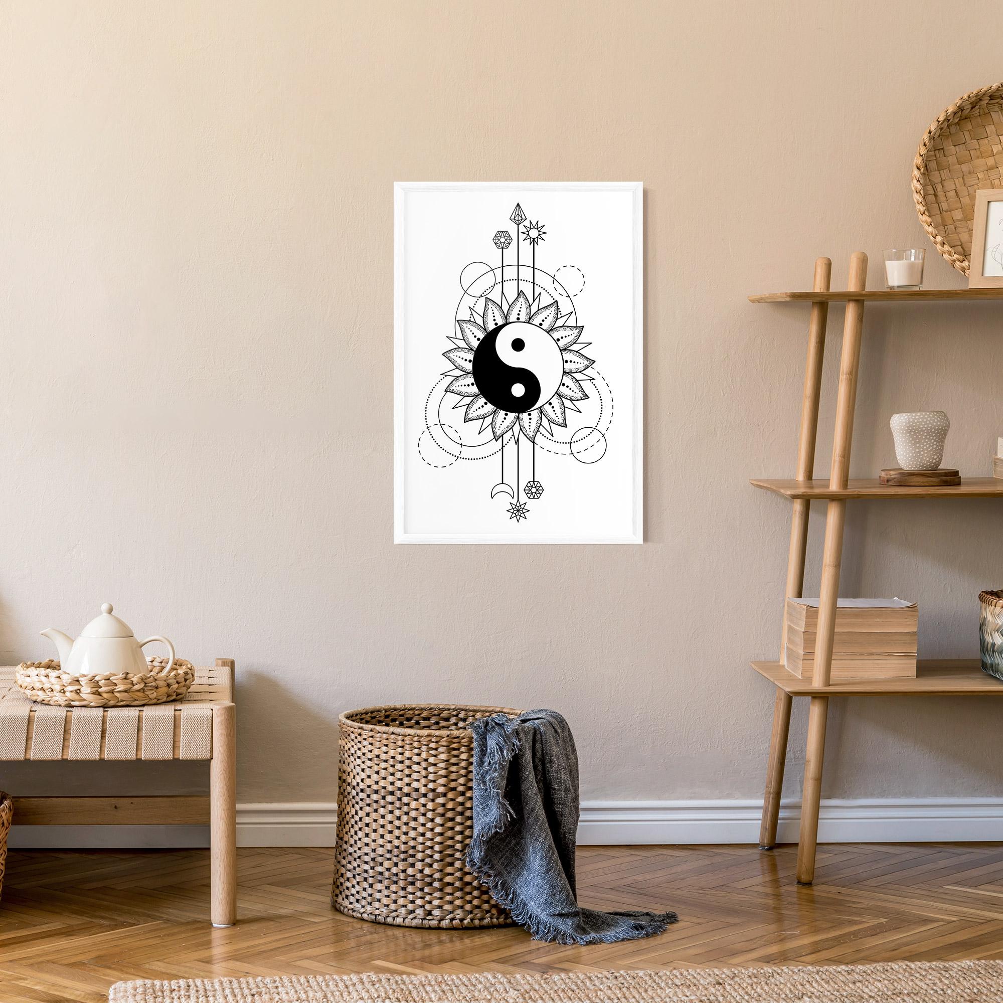 Gerahmte Poster Yinyang Art Line mockup 9