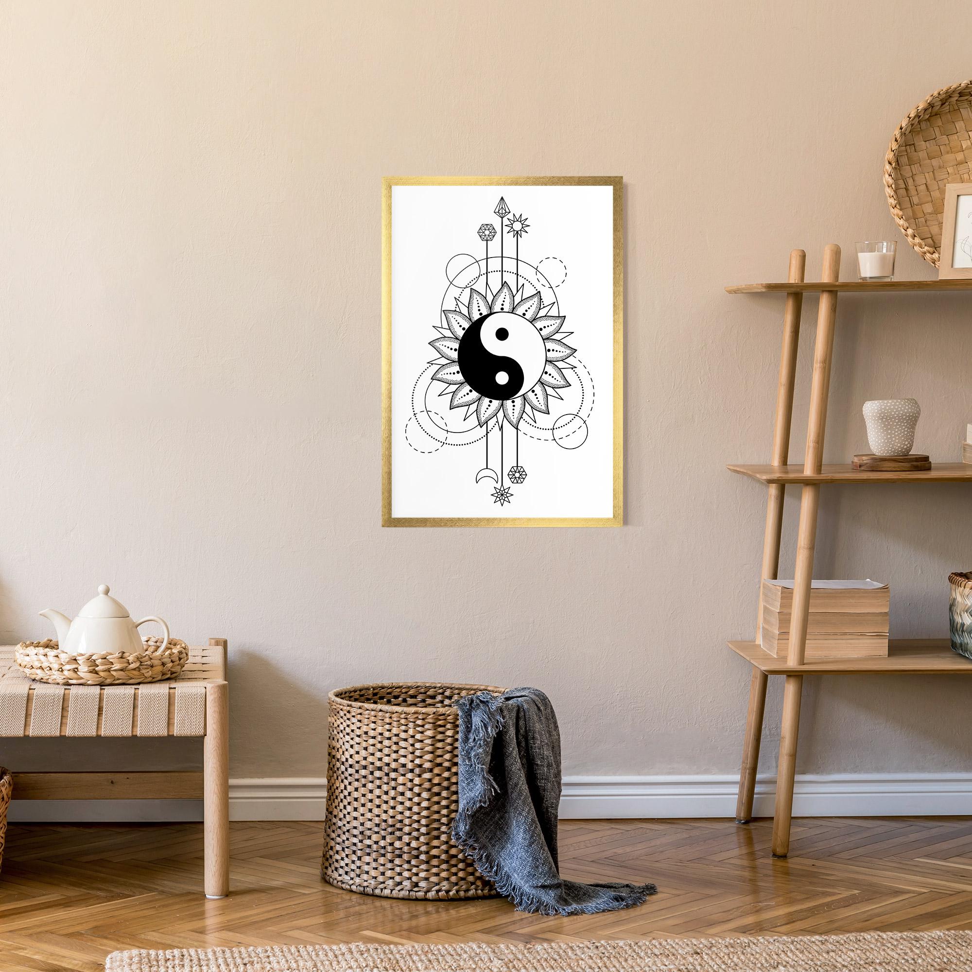 Gerahmte Poster Yinyang Art Line mockup 9