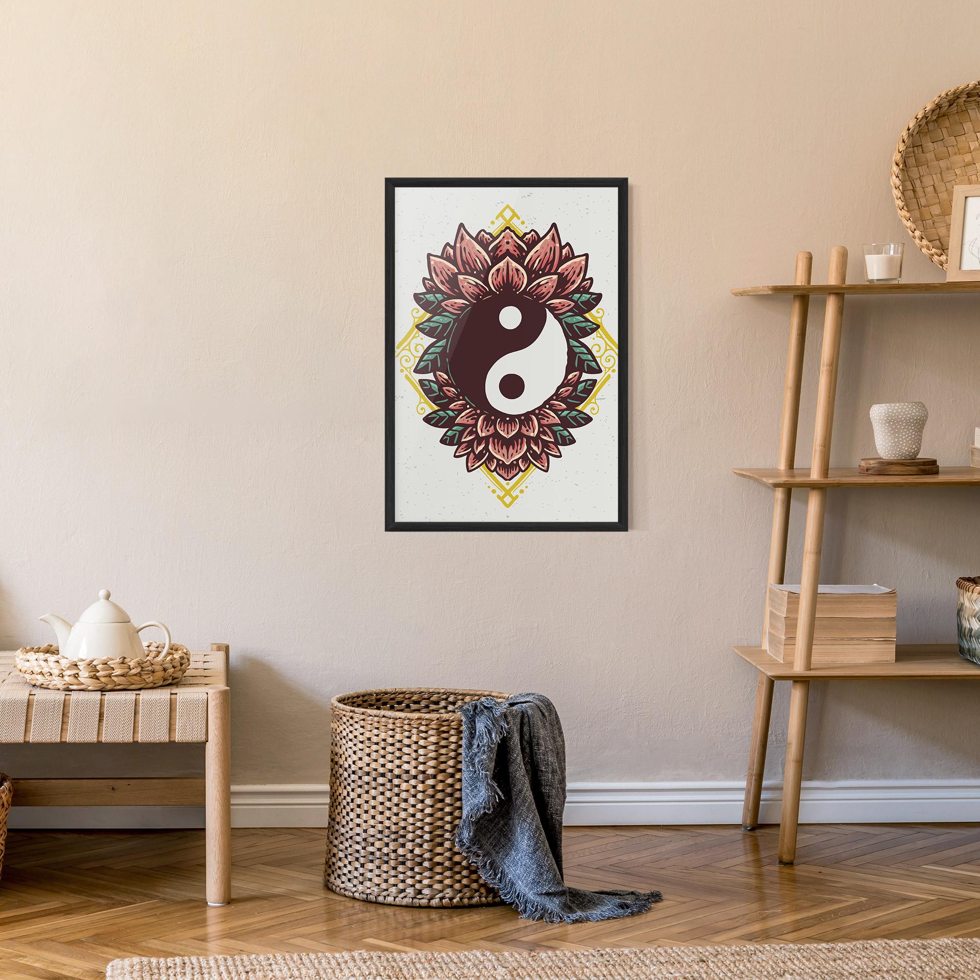 Gerahmte Poster Yinyang Flower mockup 9