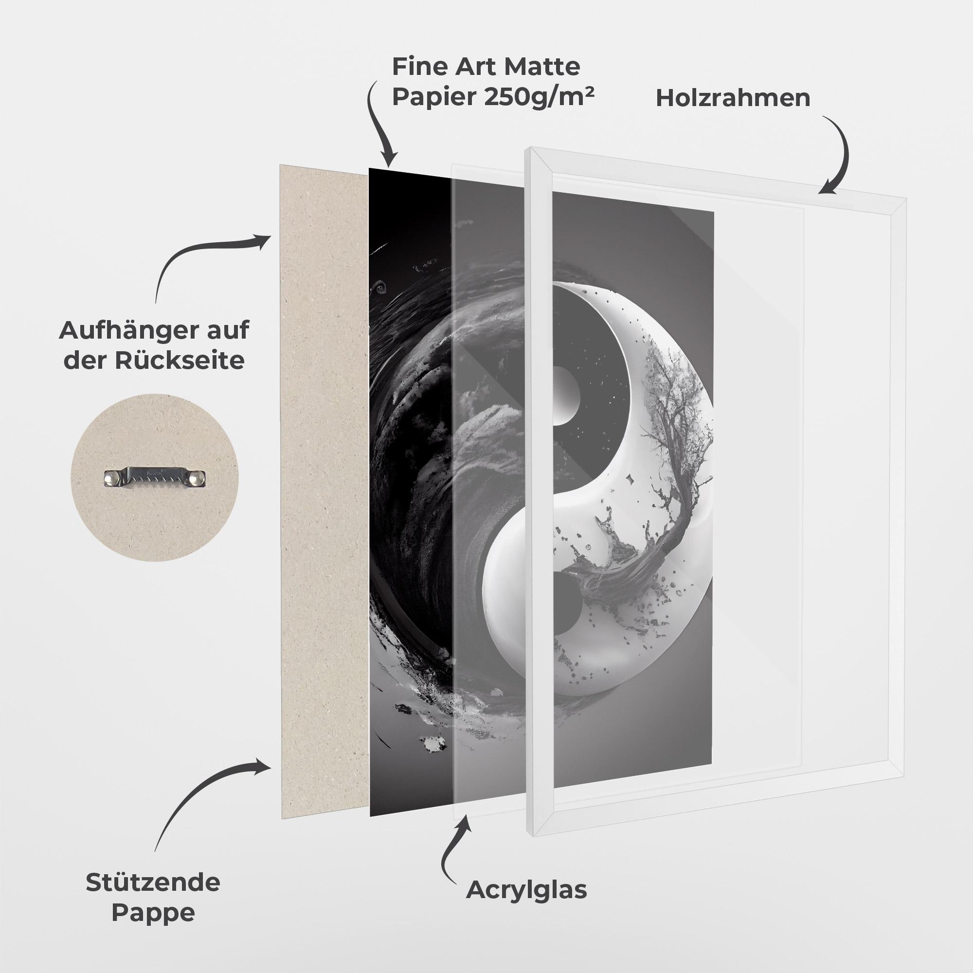 Gerahmte Poster Yinyangblack Smoke mockup 1