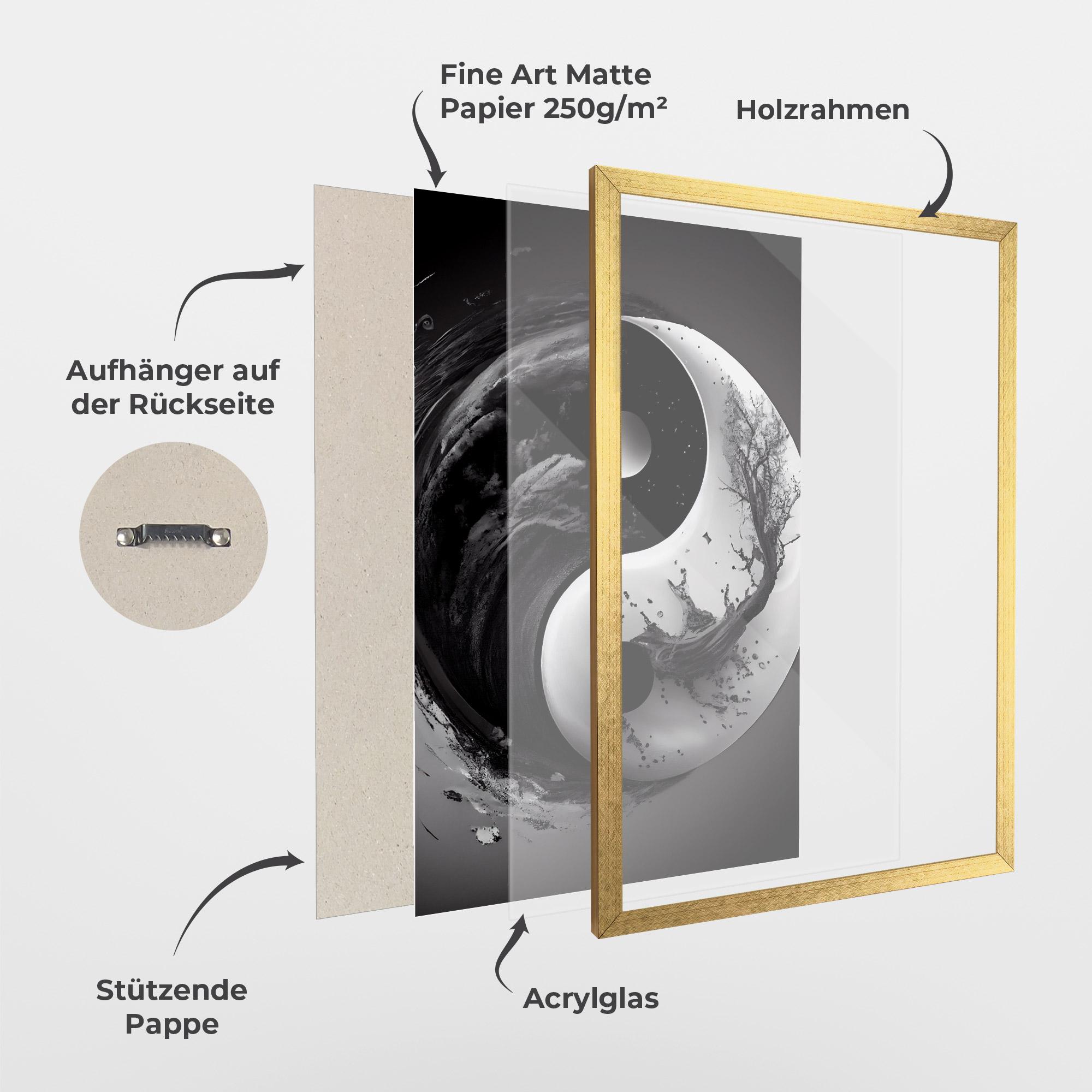 Gerahmte Poster Yinyangblack Smoke mockup 1