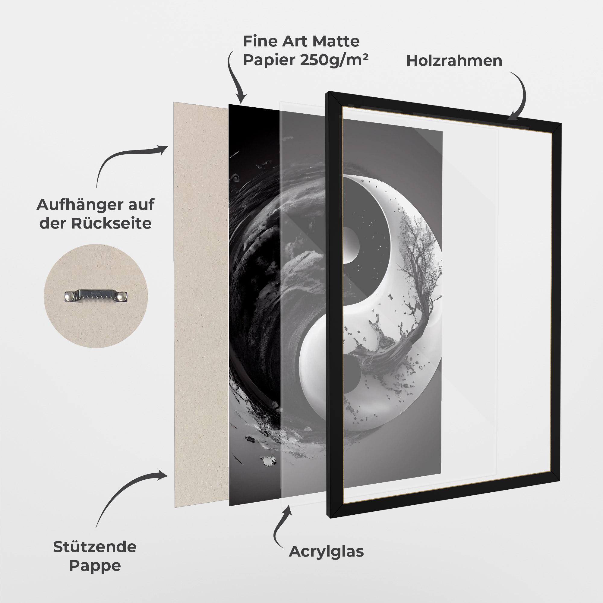 Gerahmte Poster Yinyangblack Smoke mockup 1