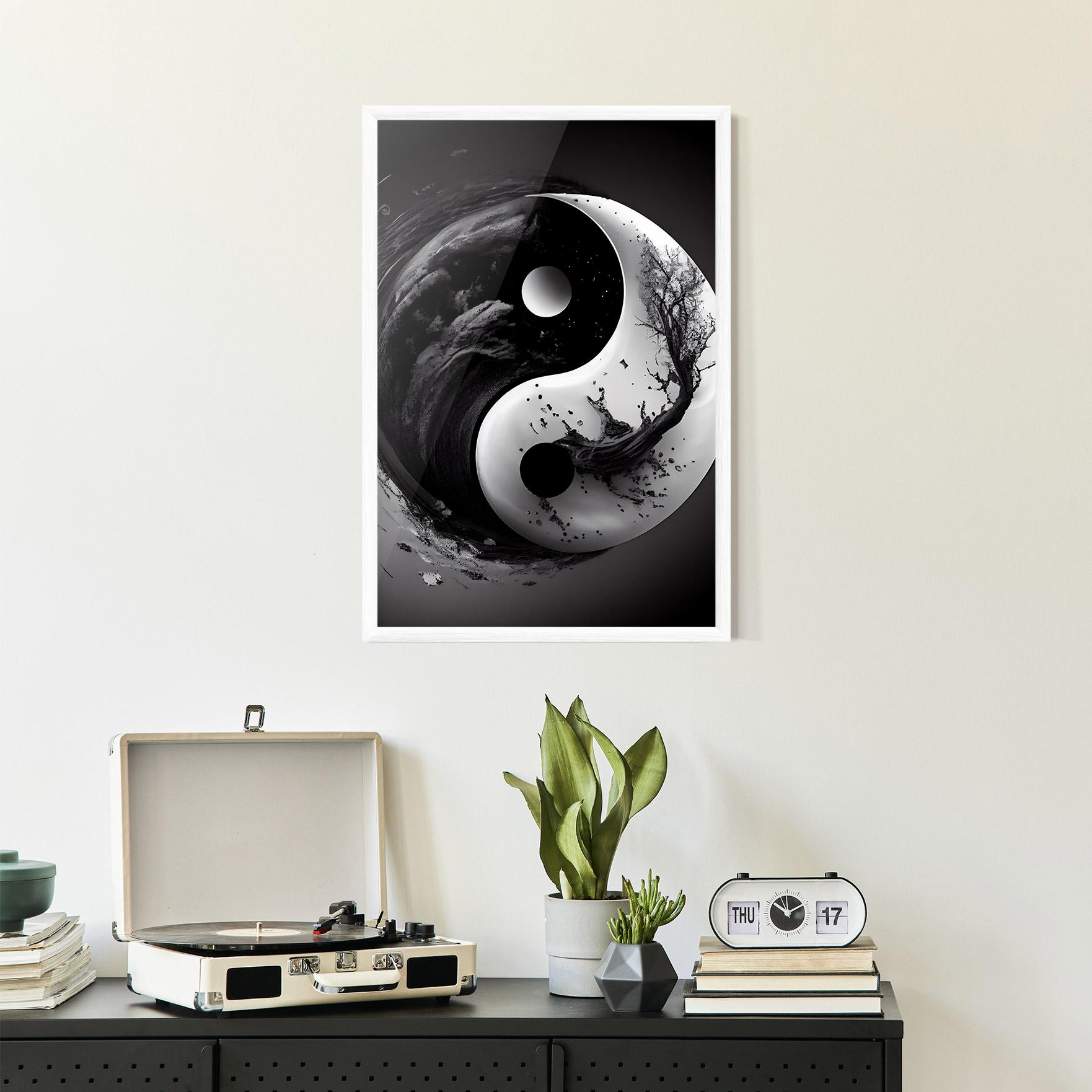 Gerahmte Poster Yinyangblack Smoke mockup 2