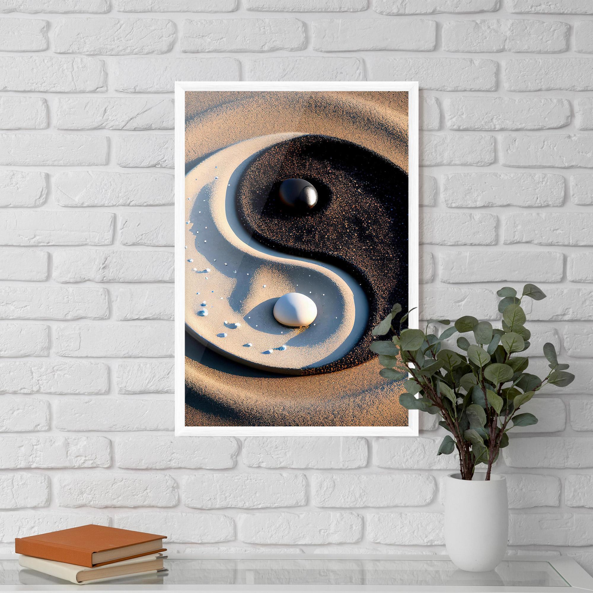 Gerahmte Poster Pretty Sand Yinyang mockup 5