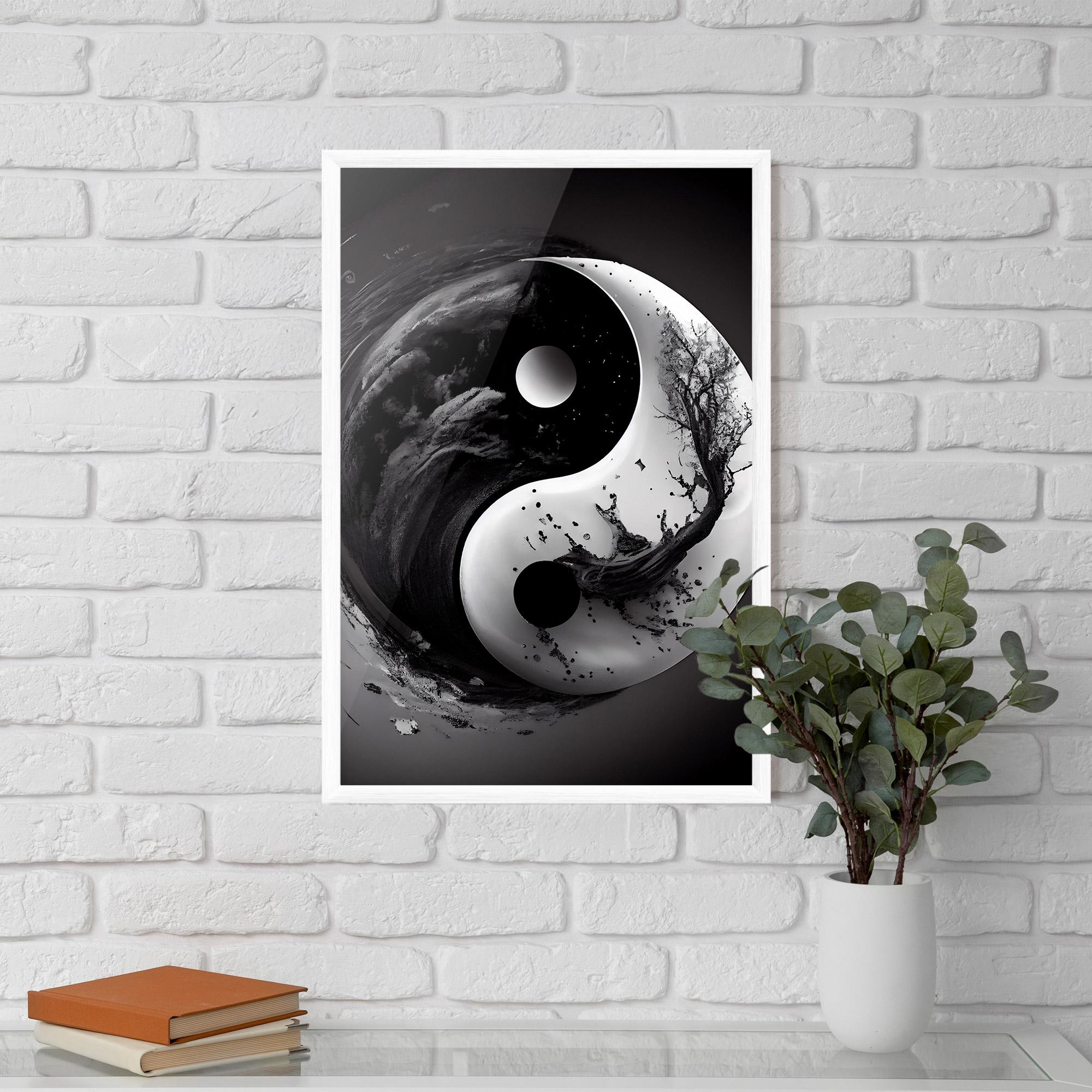 Gerahmte Poster Yinyangblack Smoke mockup 5