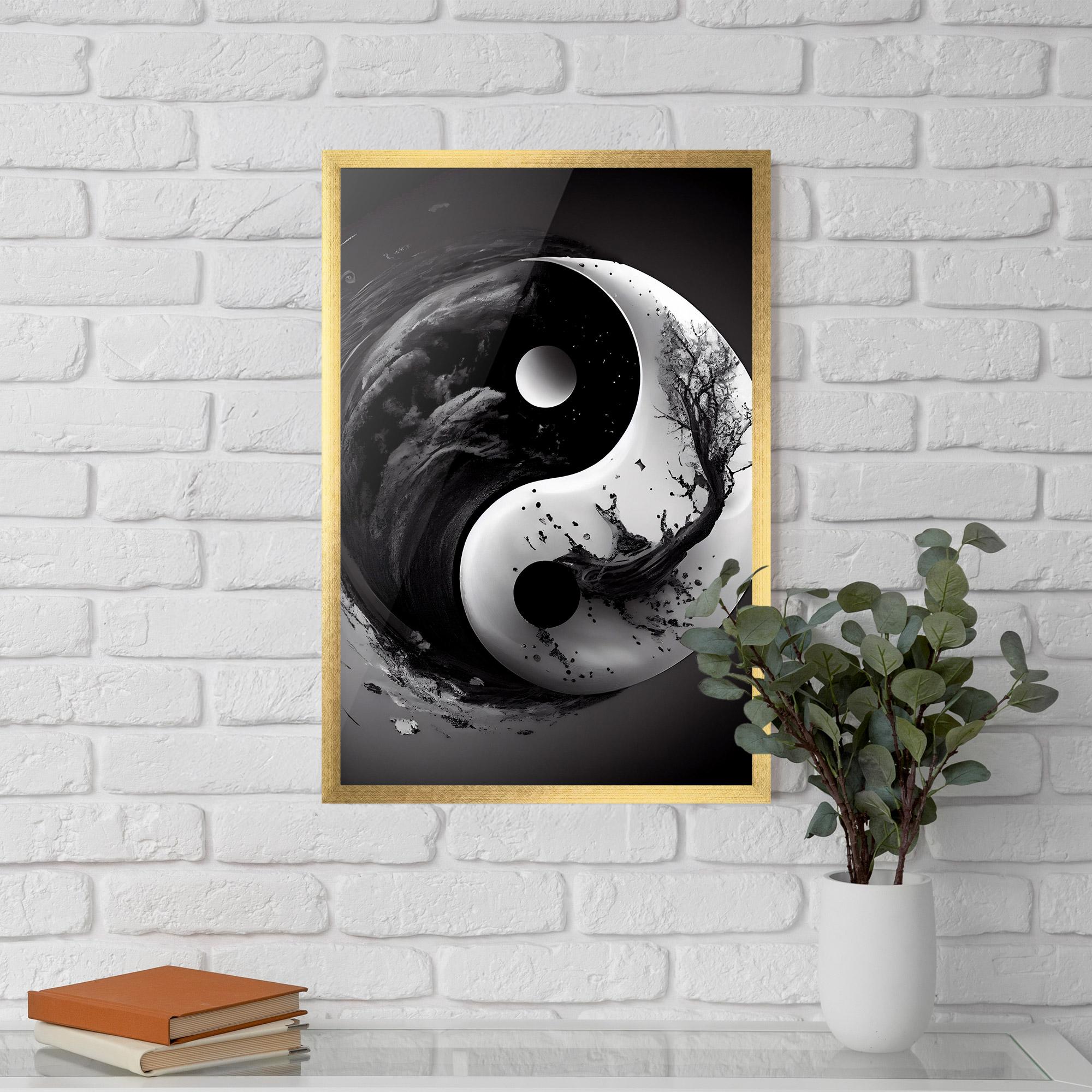 Gerahmte Poster Yinyangblack Smoke mockup 5