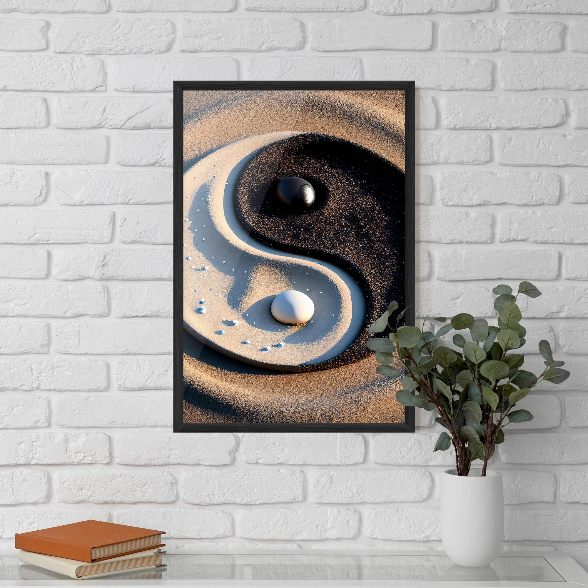 Gerahmte Poster Pretty Sand Yinyang mockup 5