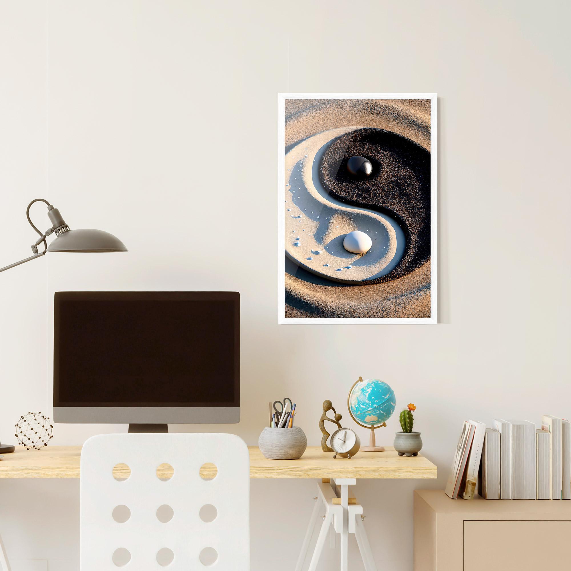 Gerahmte Poster Pretty Sand Yinyang mockup 6