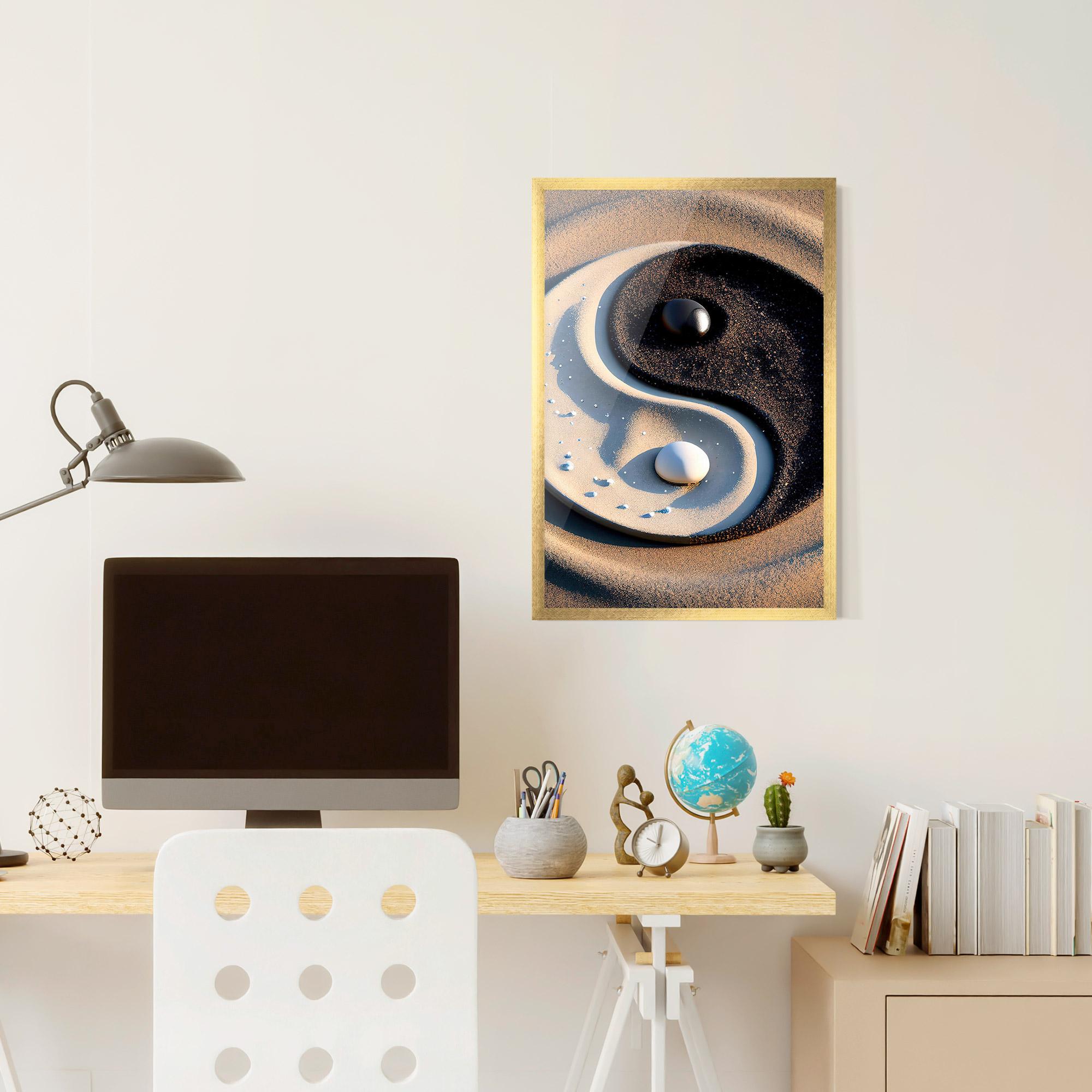 Gerahmte Poster Pretty Sand Yinyang mockup 6