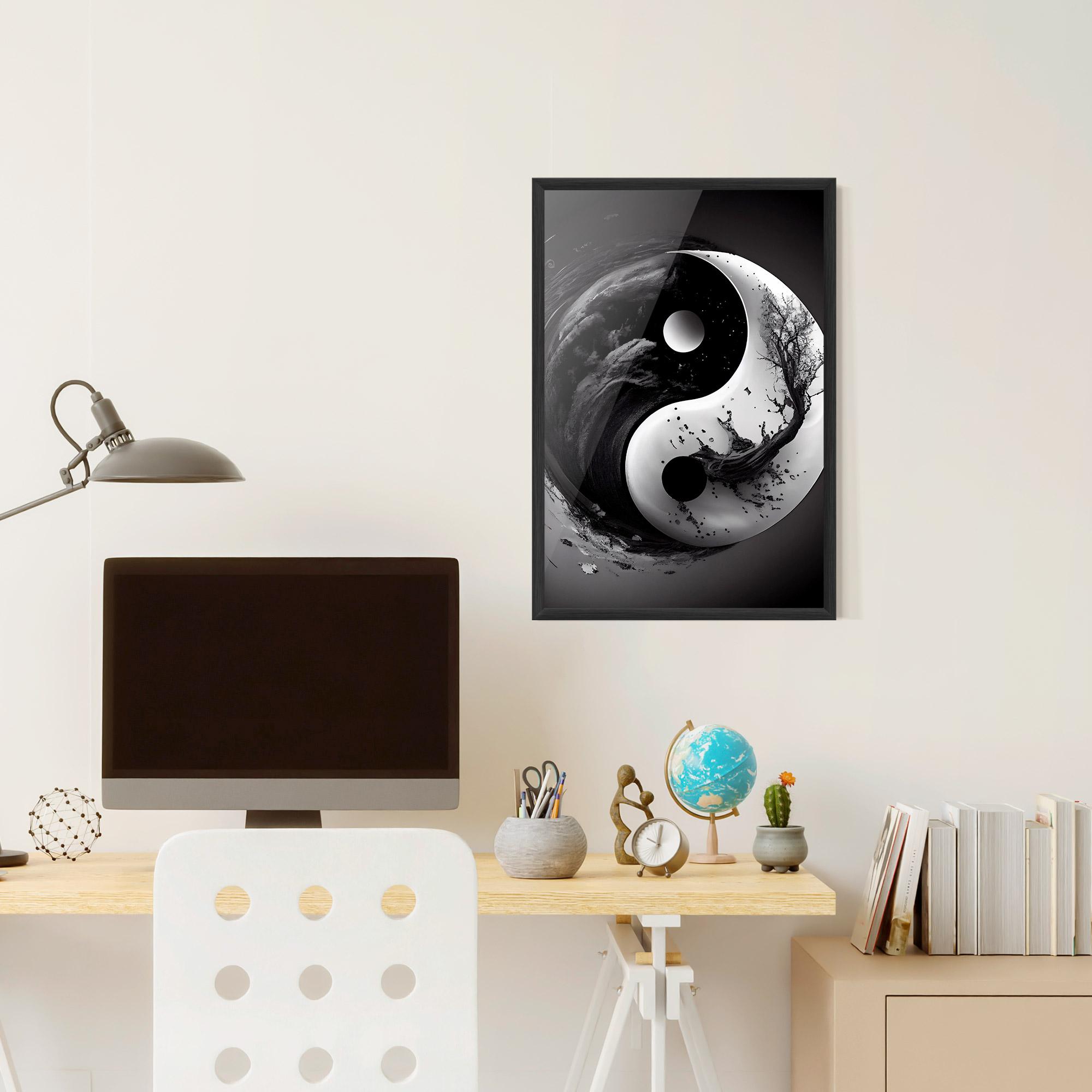 Gerahmte Poster Yinyangblack Smoke mockup 6