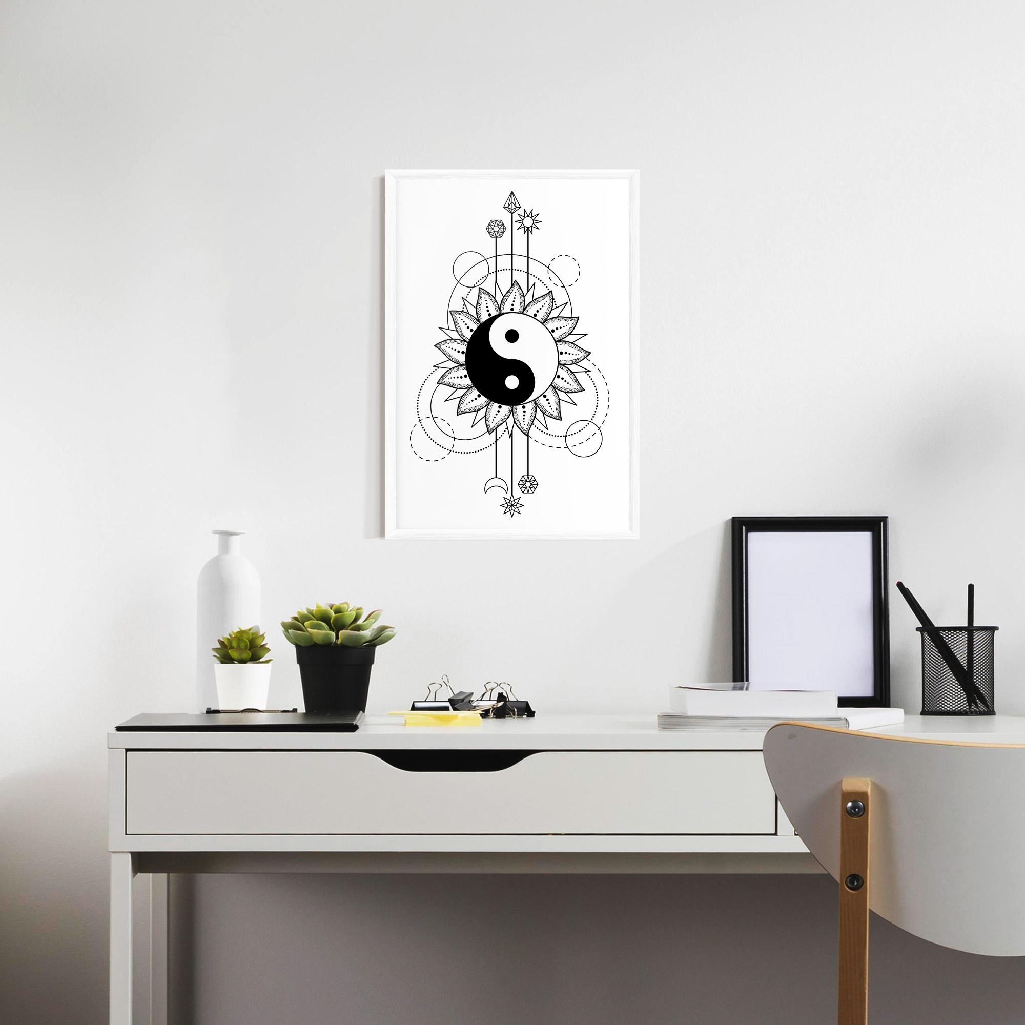Gerahmte Poster Yinyang Art Line mockup 7