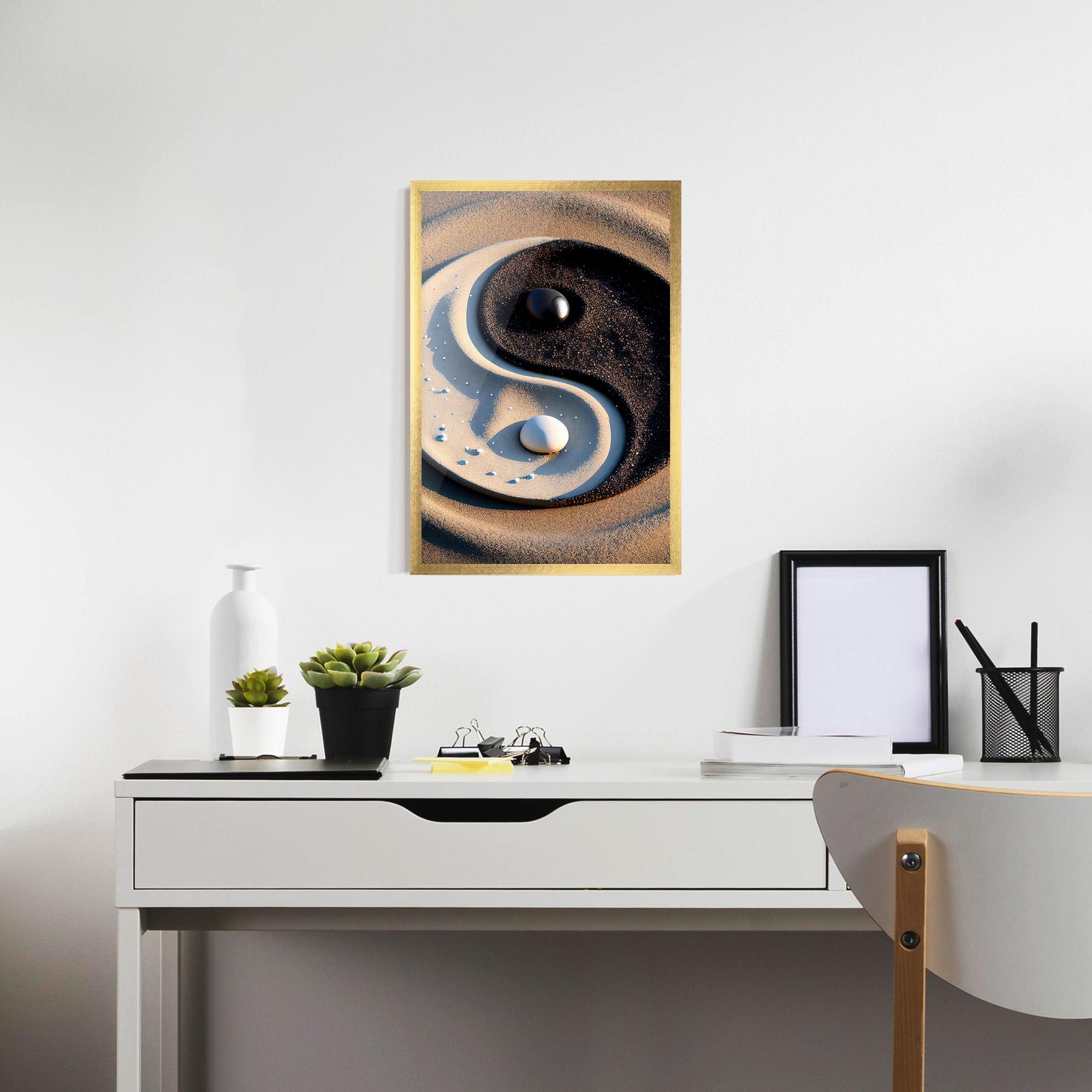Gerahmte Poster Pretty Sand Yinyang mockup 7