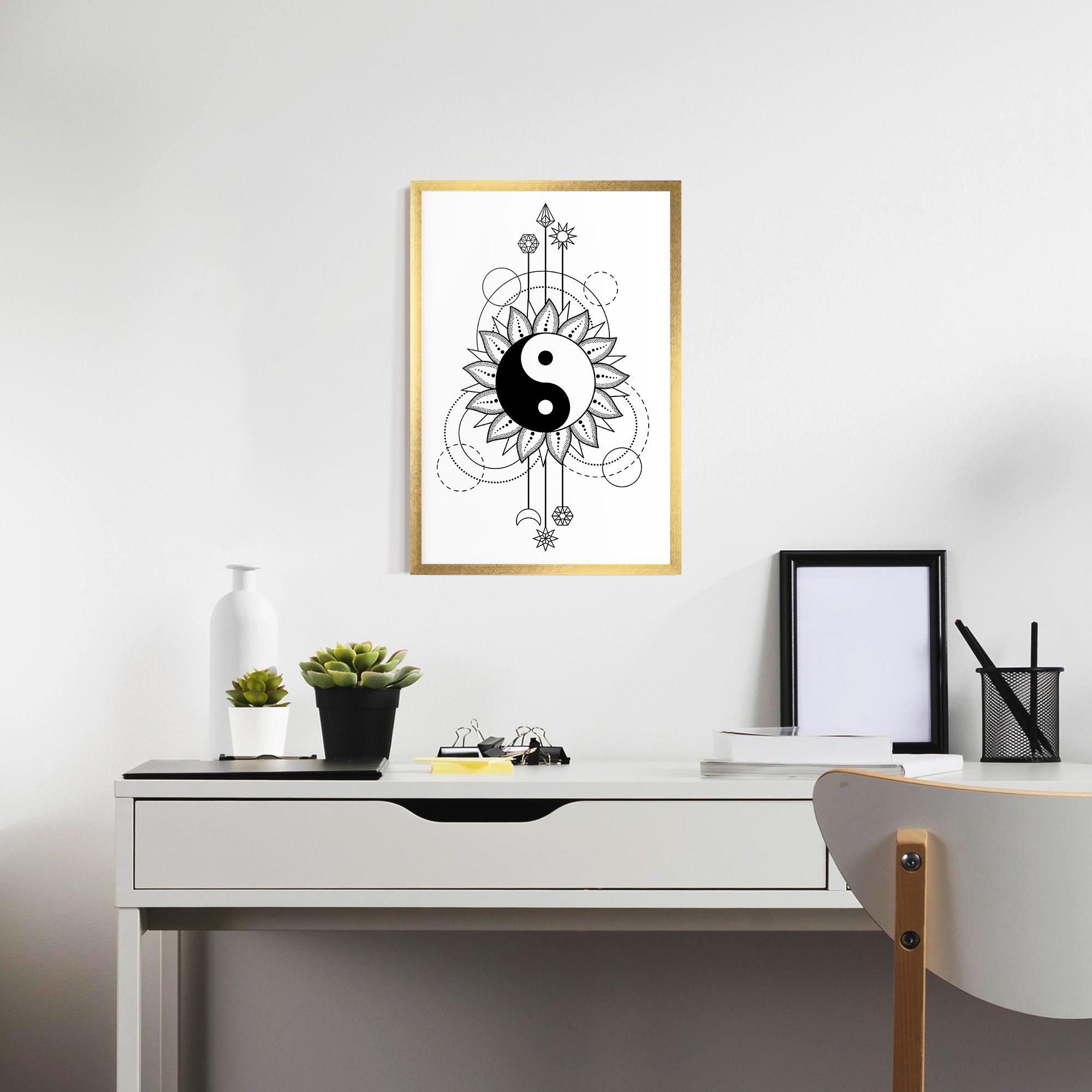 Gerahmte Poster Yinyang Art Line mockup 7