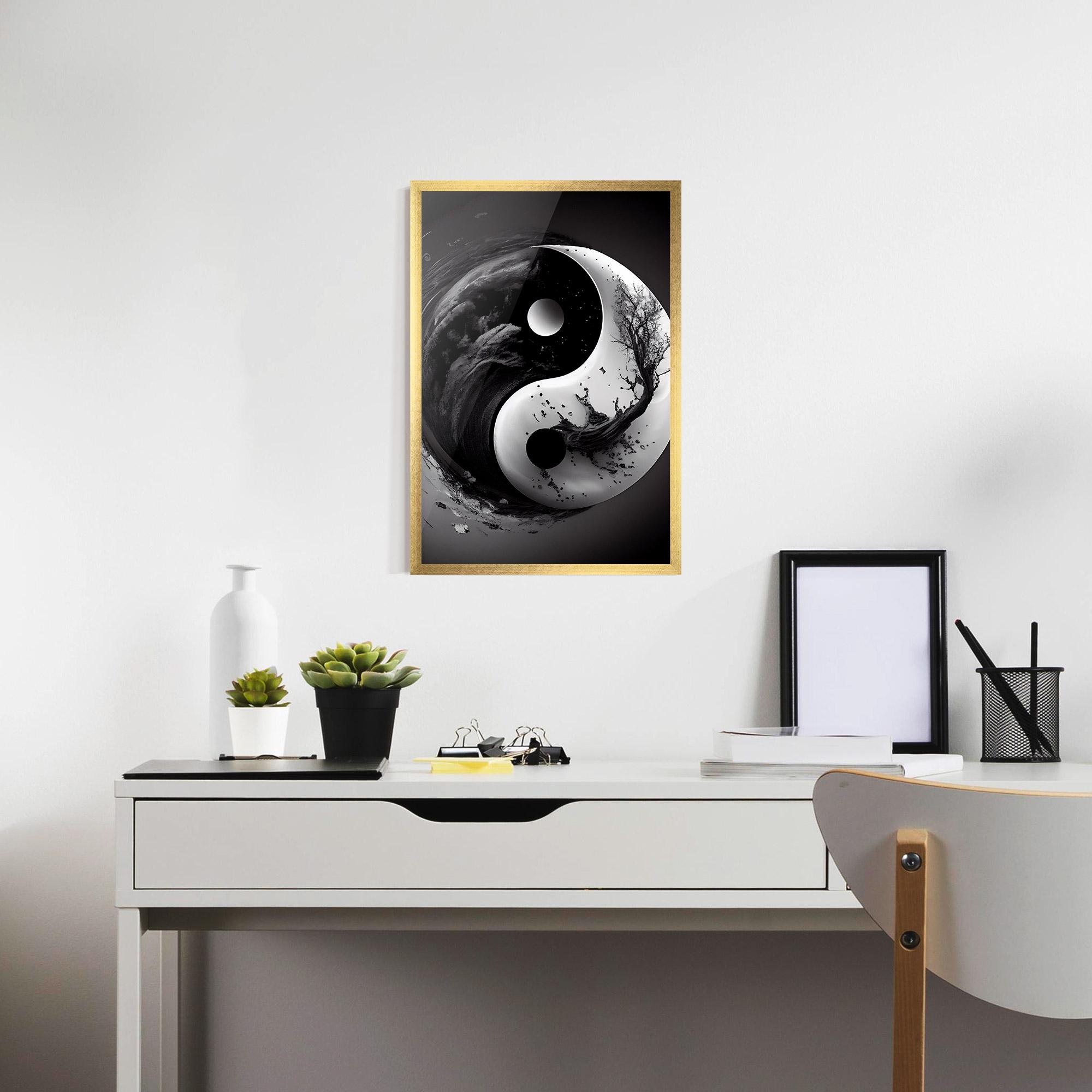 Gerahmte Poster Yinyangblack Smoke mockup 7