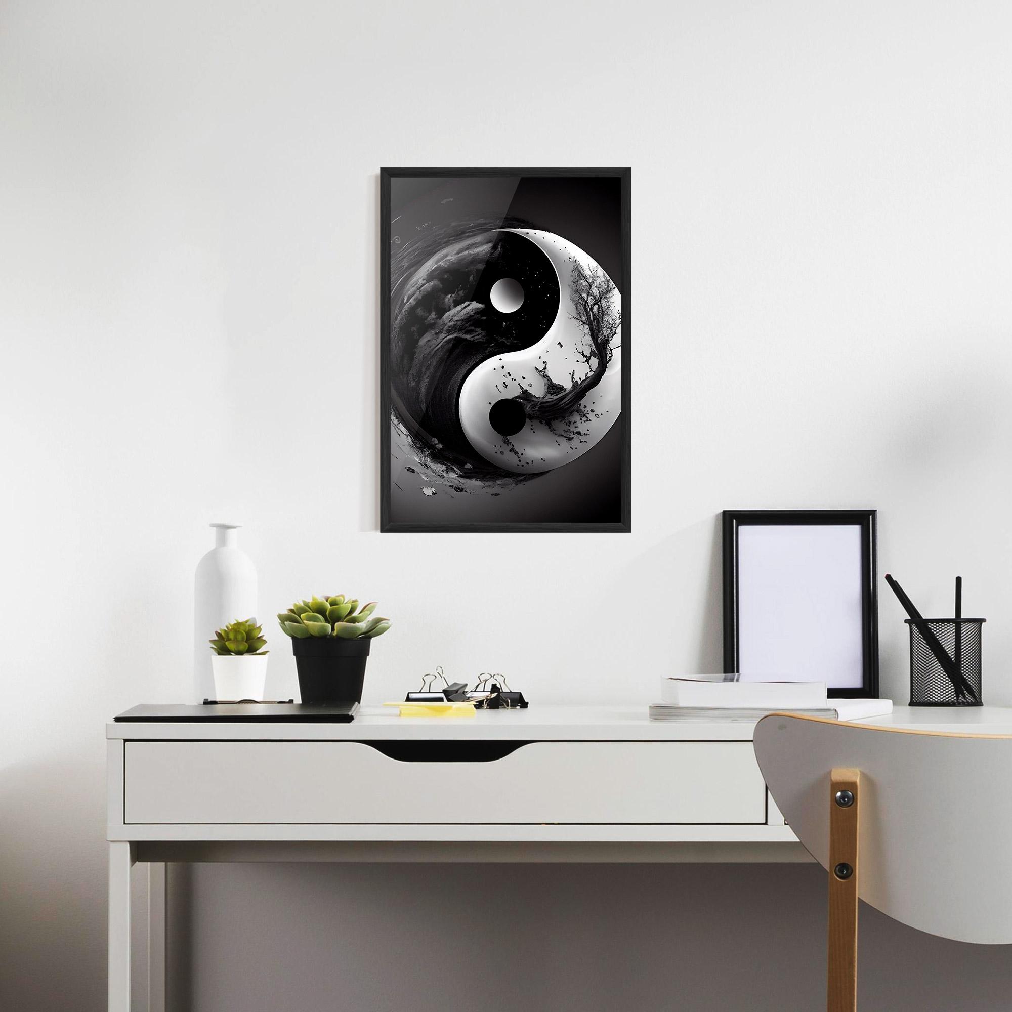 Gerahmte Poster Yinyangblack Smoke mockup 7