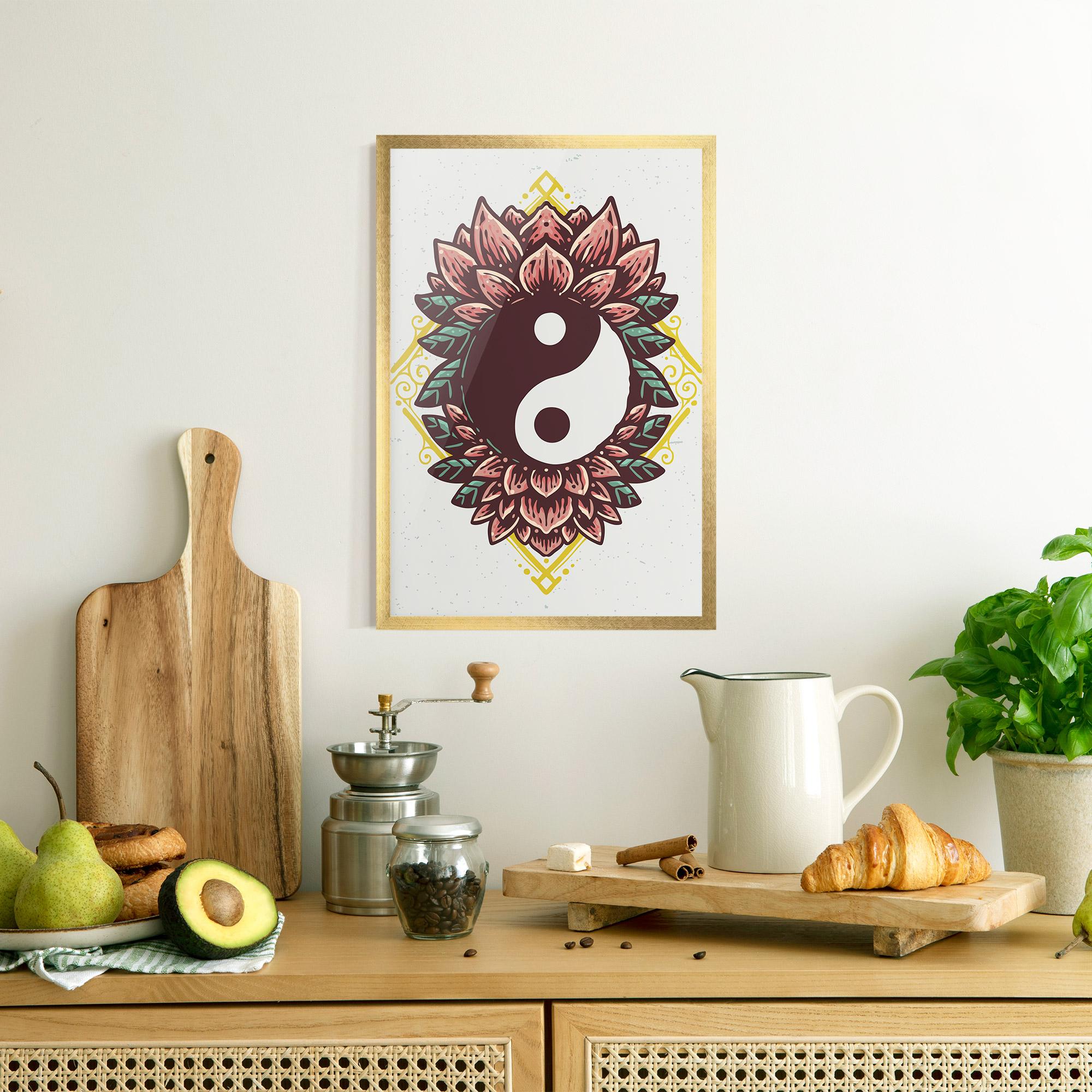 Gerahmte Poster Yinyang Flower mockup 8
