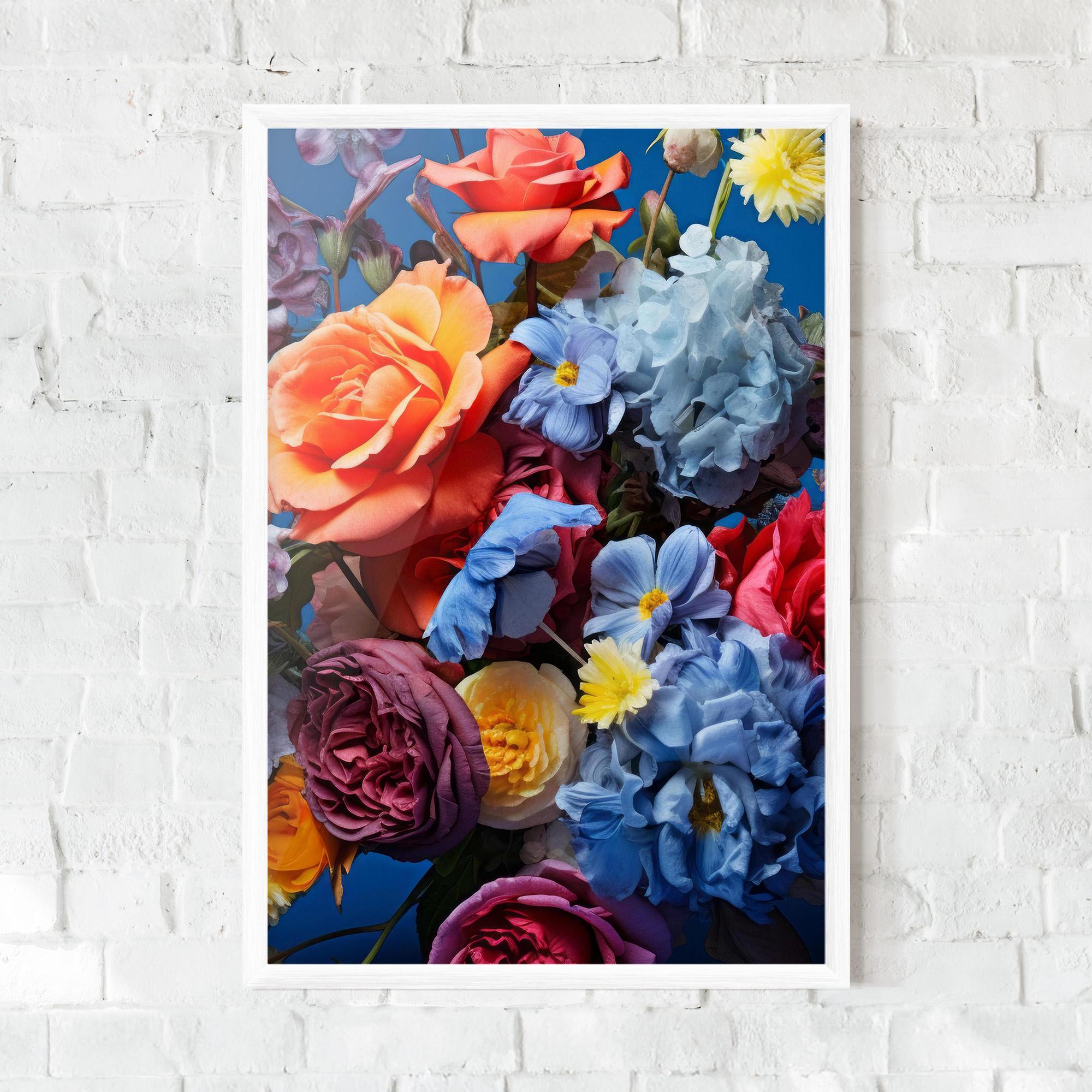 Gerahmte Poster Blue Orange Bouquet mockup 0