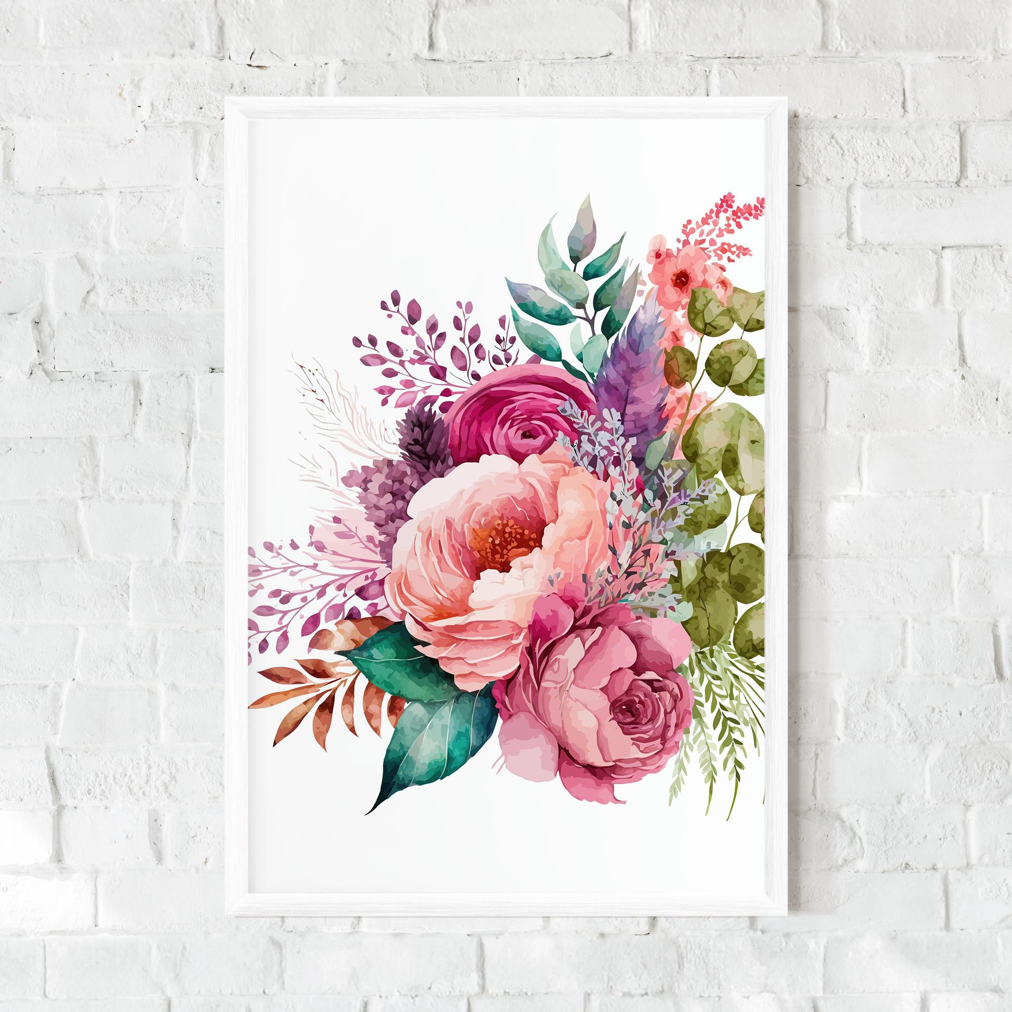 Gerahmte Poster Bouquet Of Pink Roses mockup 0