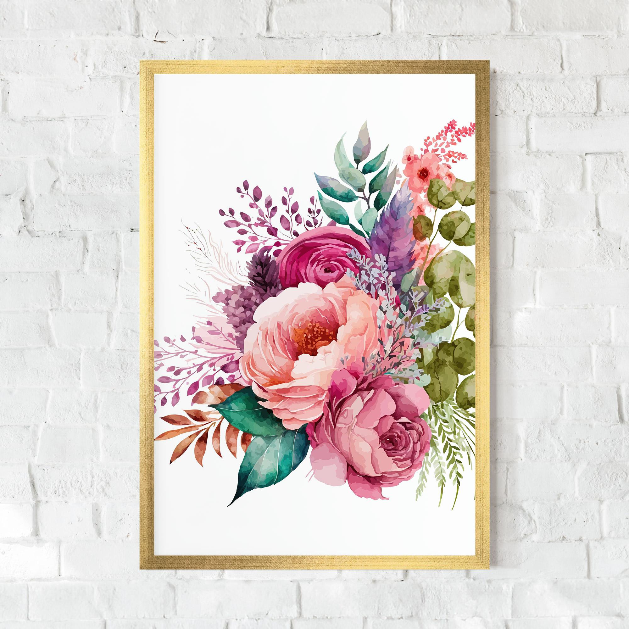 Gerahmte Poster Bouquet Of Pink Roses mockup 0