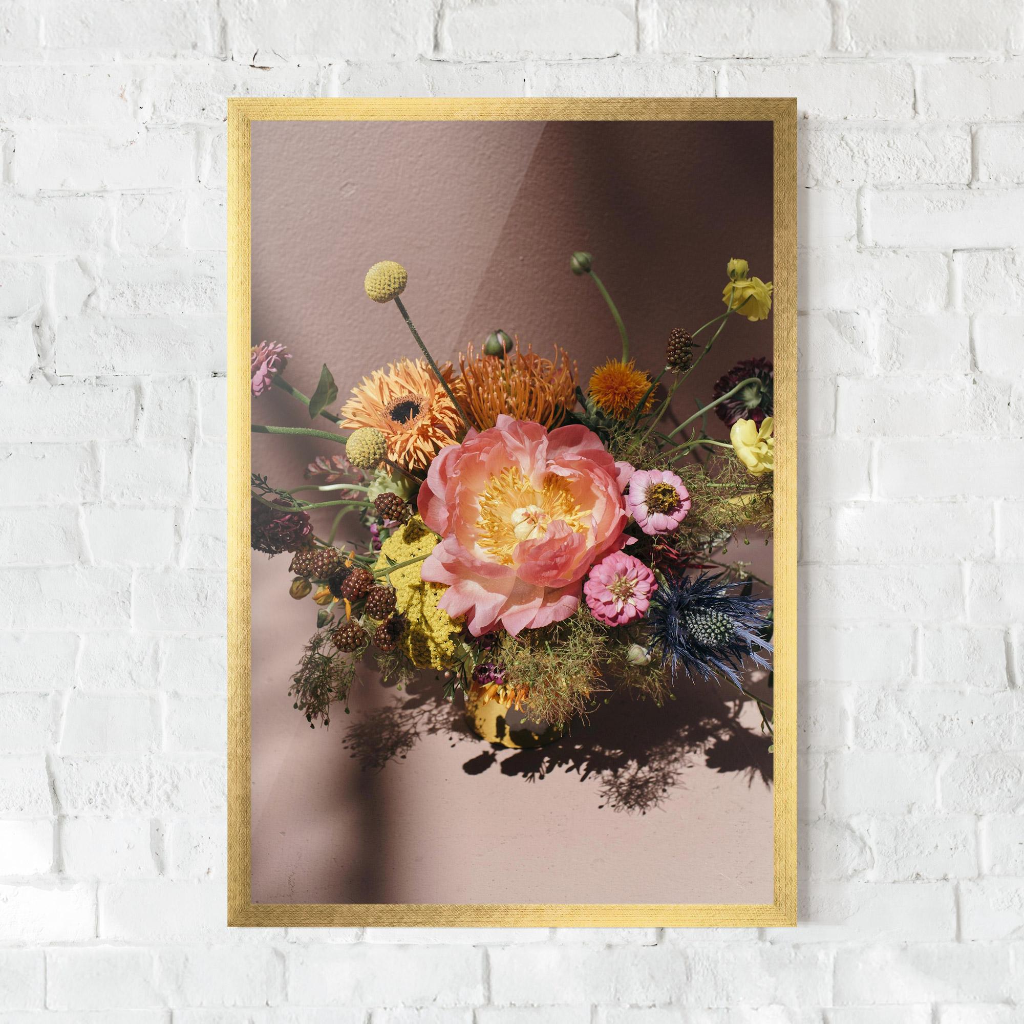 Gerahmte Poster Pastel Orange Bouquet mockup 0
