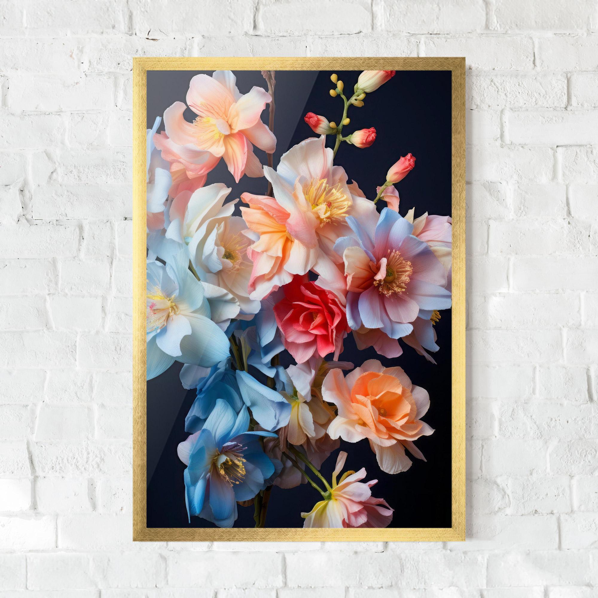 Gerahmte Poster Pretty Pastel Bouquet mockup 0