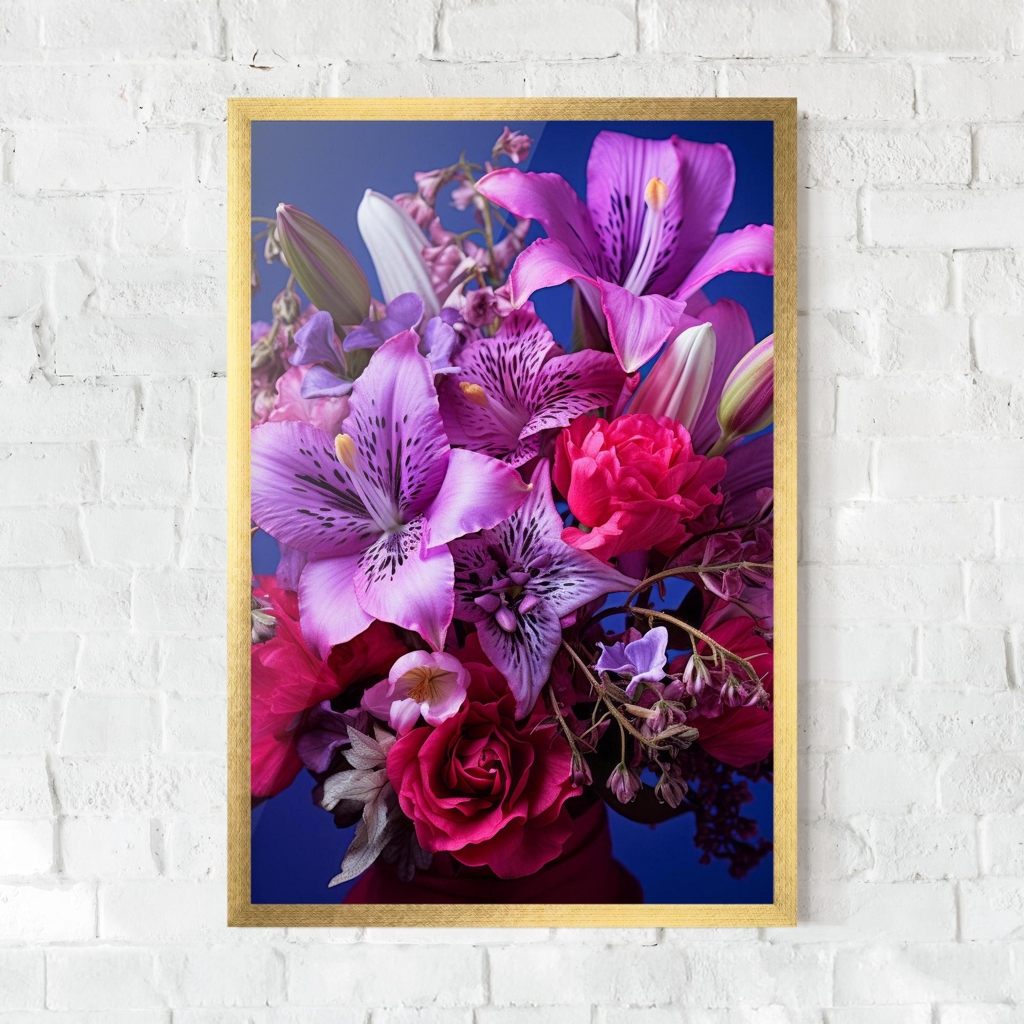 Gerahmte Poster Purple Pretty Flowers mockup 0
