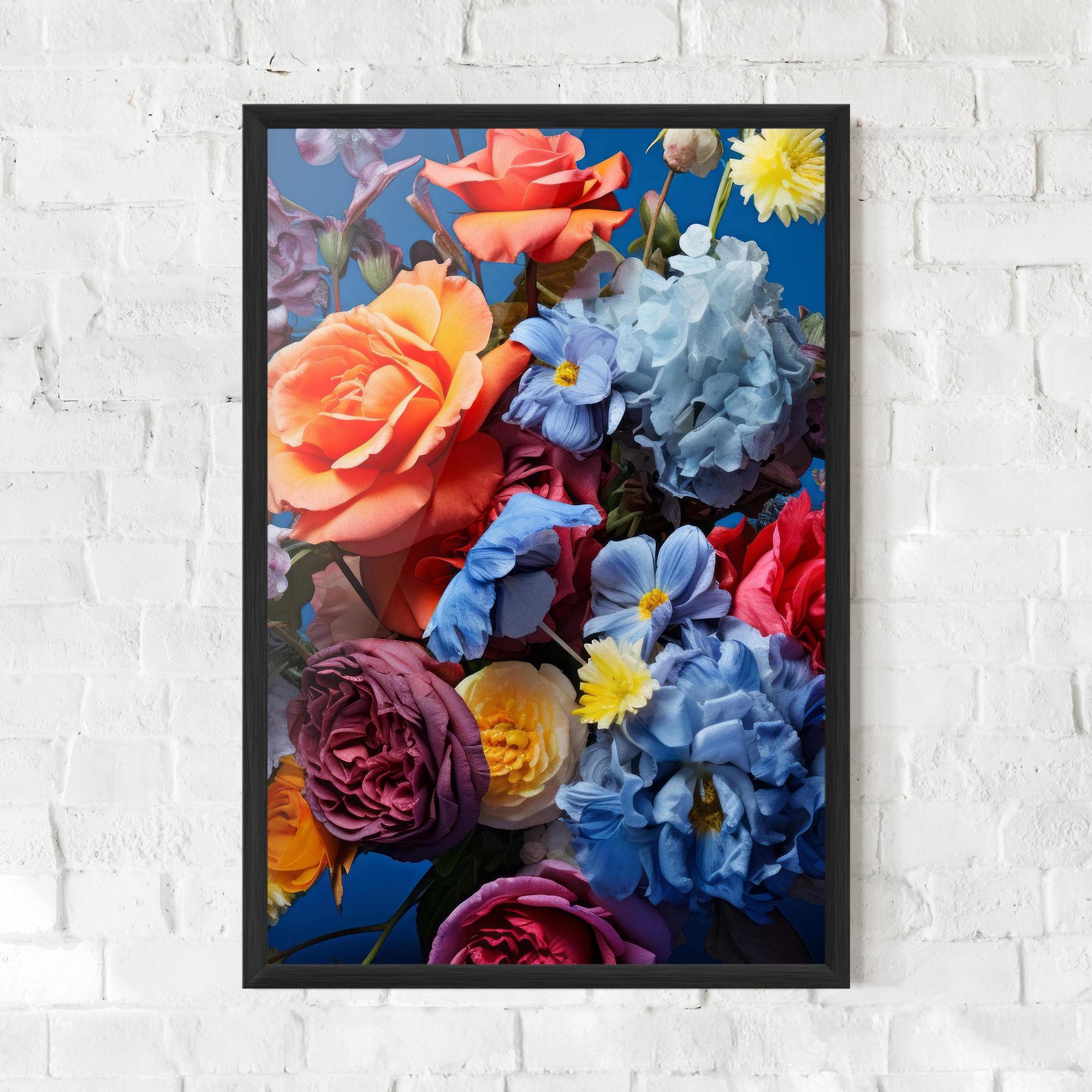 Gerahmte Poster Blue Orange Bouquet mockup 0