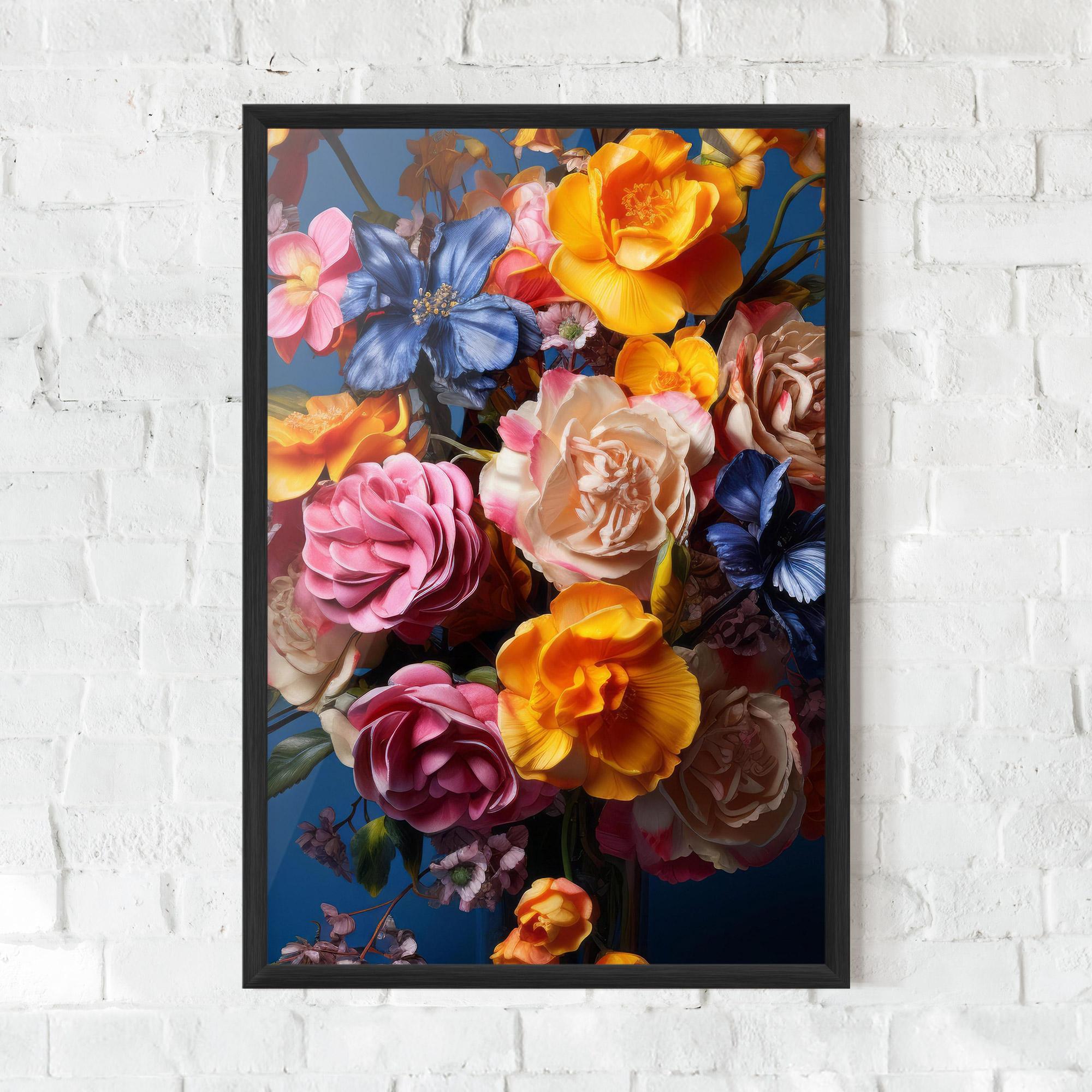 Gerahmte Poster Colorful Flower Bouquet mockup 0