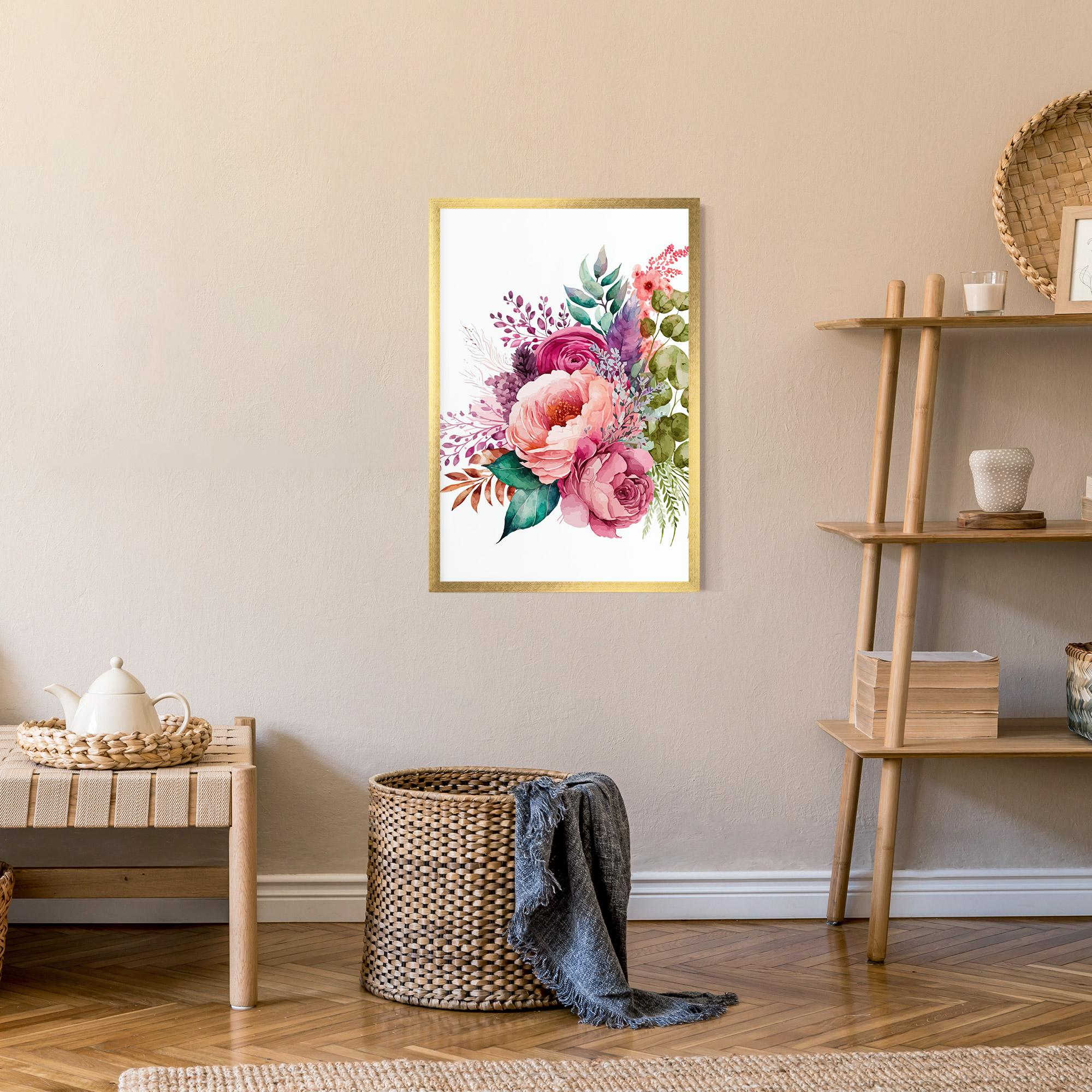 Gerahmte Poster Bouquet Of Pink Roses mockup 9